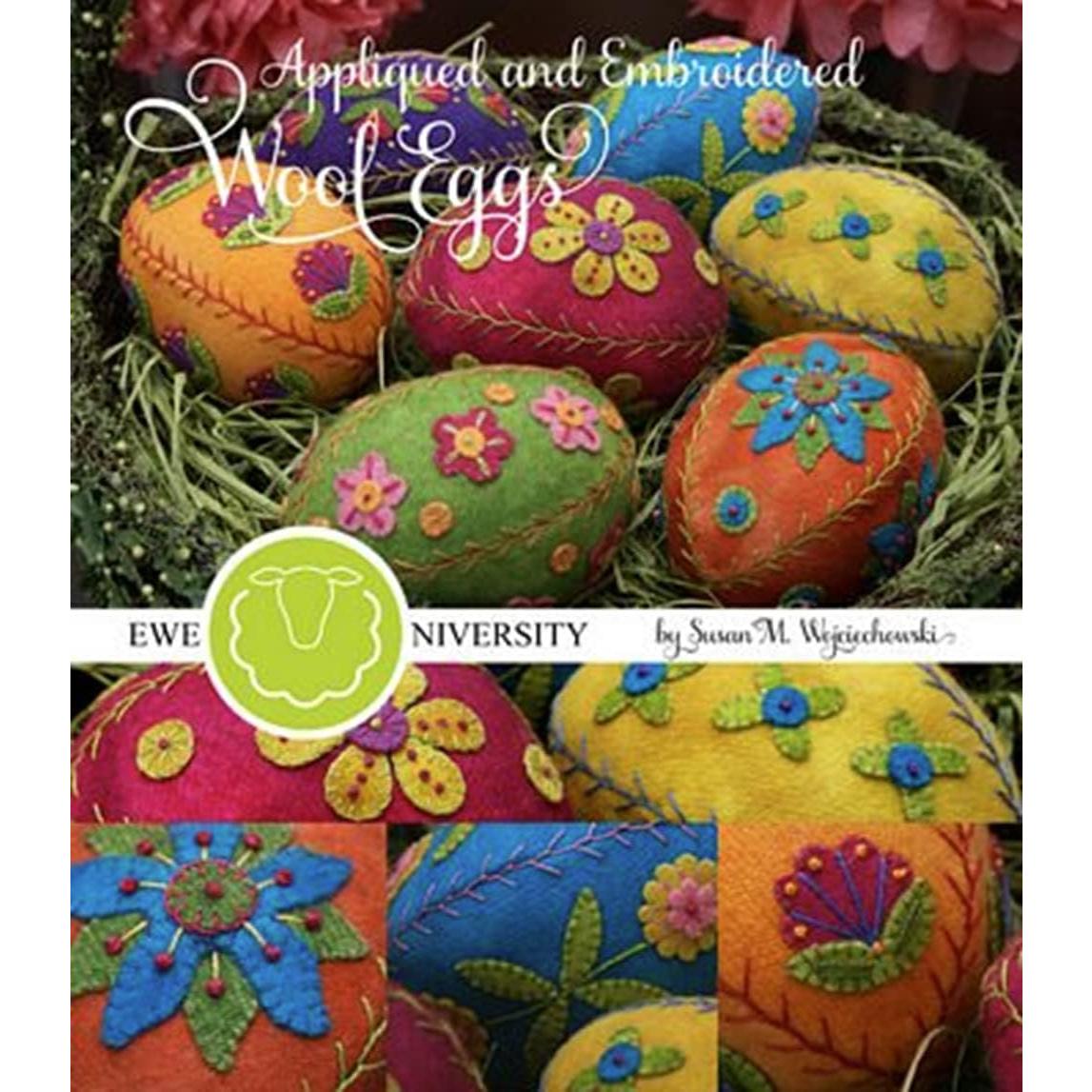 Patrón de Huevos de Lana Bordados Ewe-niversity 7 Piezas