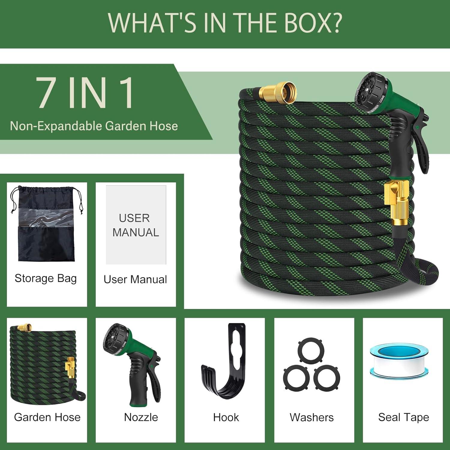 Manguera de Jardín No Expandible 15.24 m Nurtsoli con Boquilla