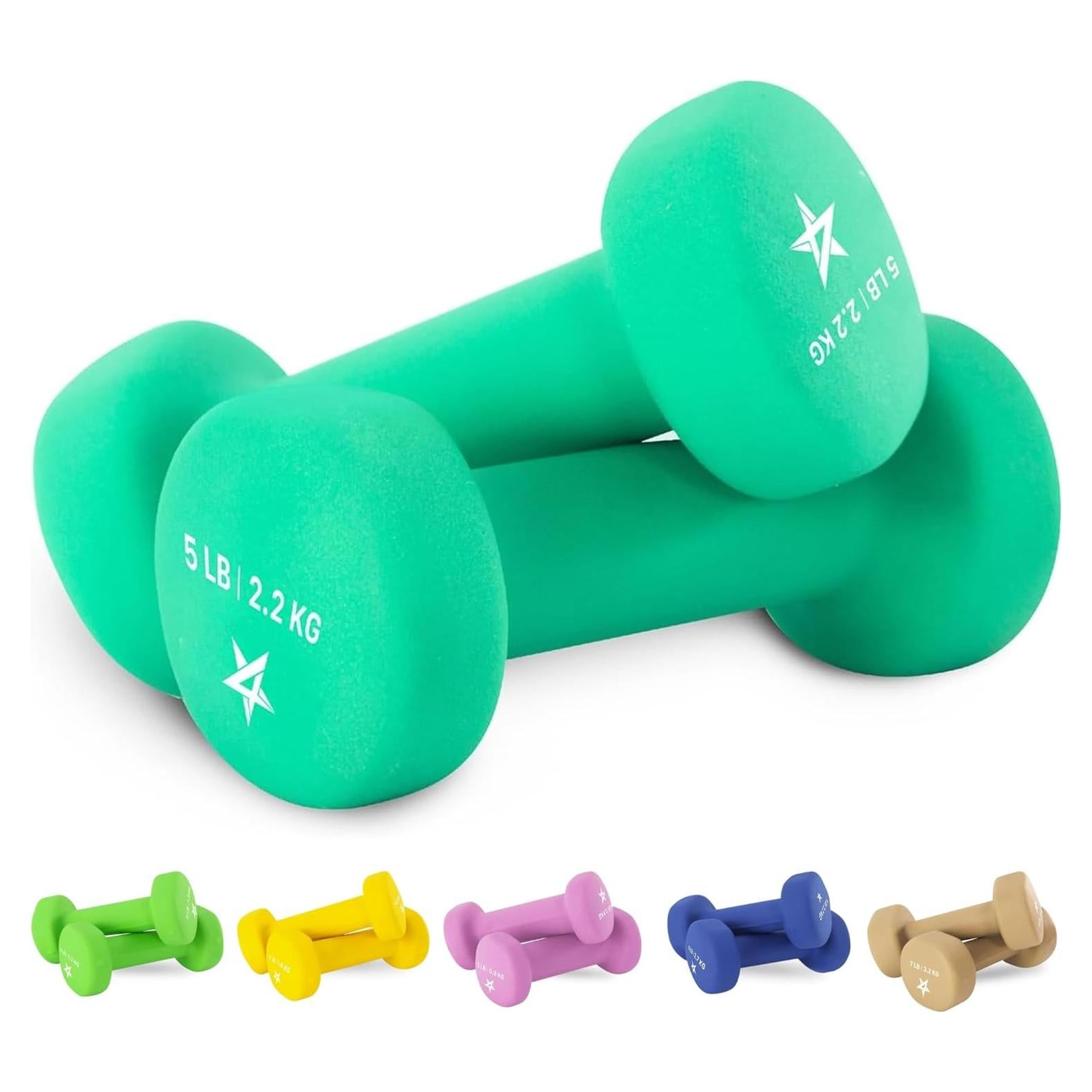 Pesas de Mano Neopreno Yes4All 2.27kg Par Antideslizantes