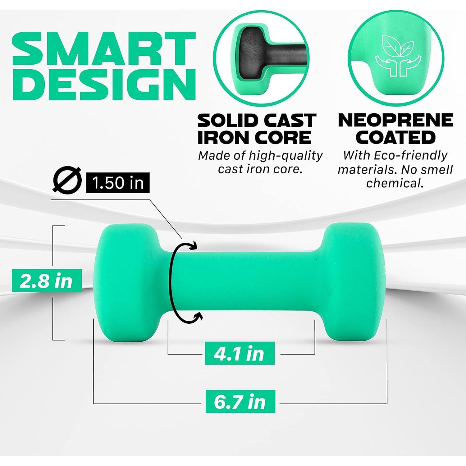 Pesas de Mano Neopreno Yes4All 2.27kg Par Antideslizantes