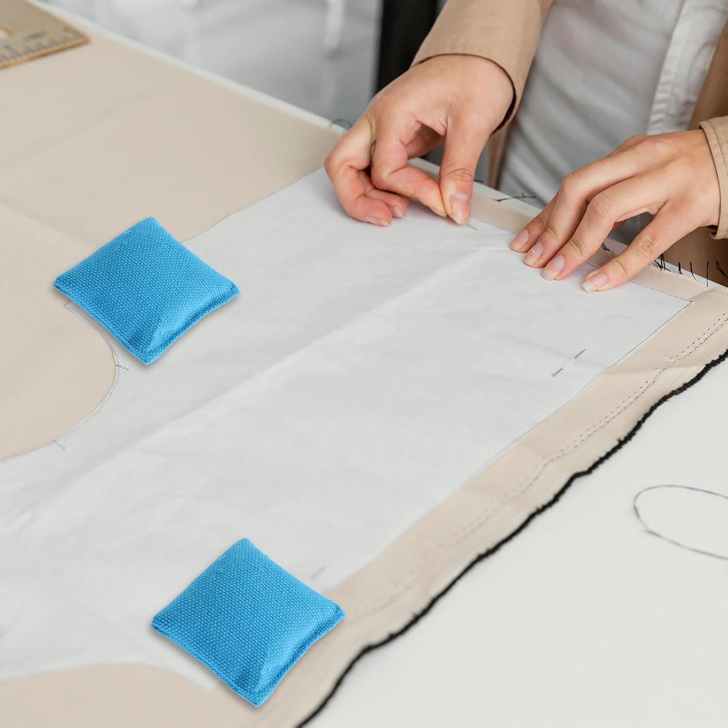 10 Pesas de Costura Beinkmake 5x5cm Nylon Azul Reutilizables