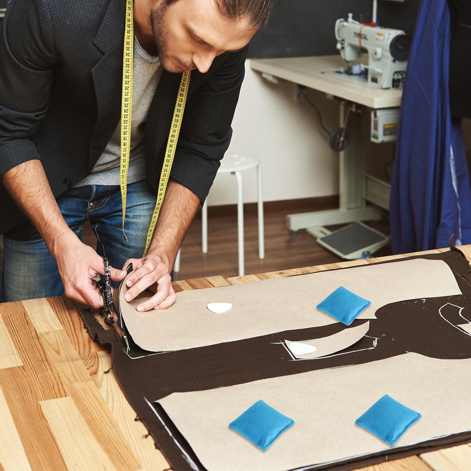 10 Pesas de Costura Beinkmake 5x5cm Nylon Azul Reutilizables