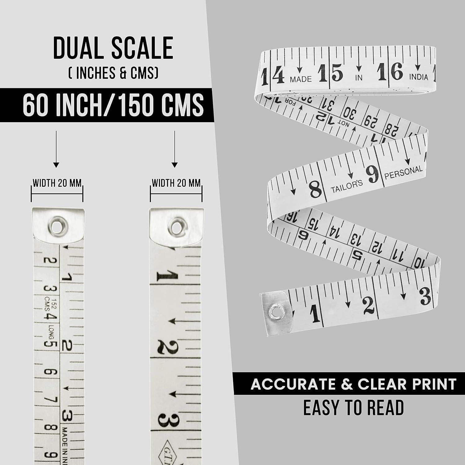 Paquete de 2 cintas métricas de tela suave 150cm Shah Enterprises