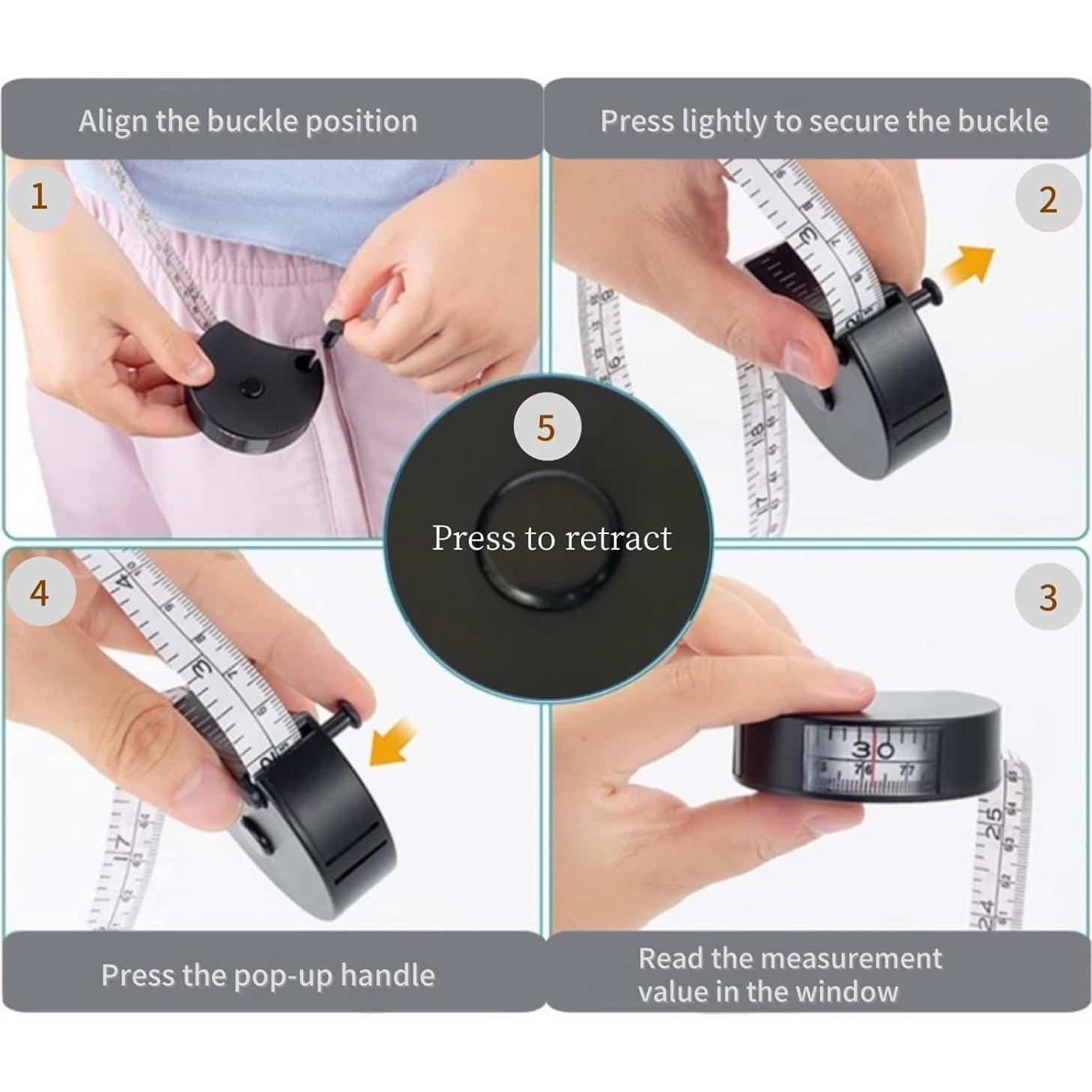 Cinta Métrica Wokaku 150cm Doble Escala con Pin de Bloqueo