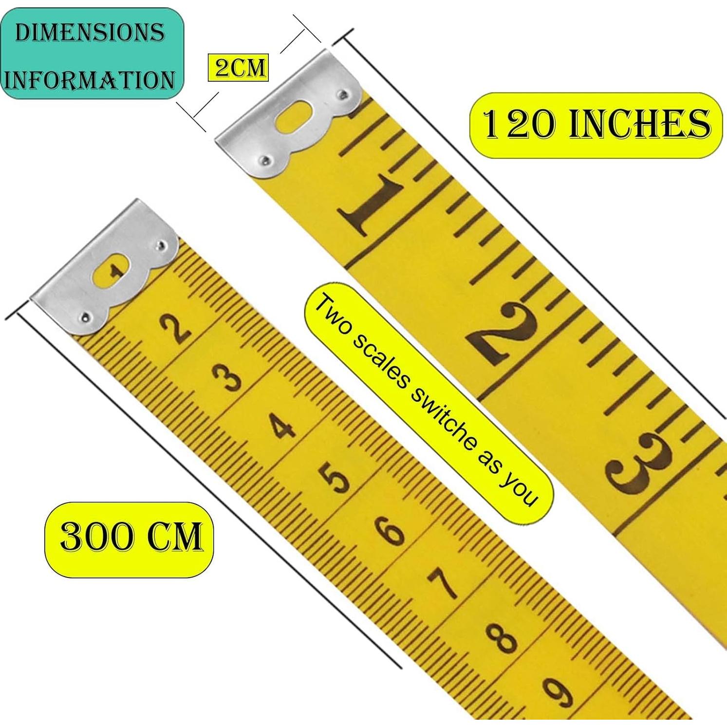 Cinta Métrica Doble Escala Oboteny 300 cm PVC Flexible 2 Pcs