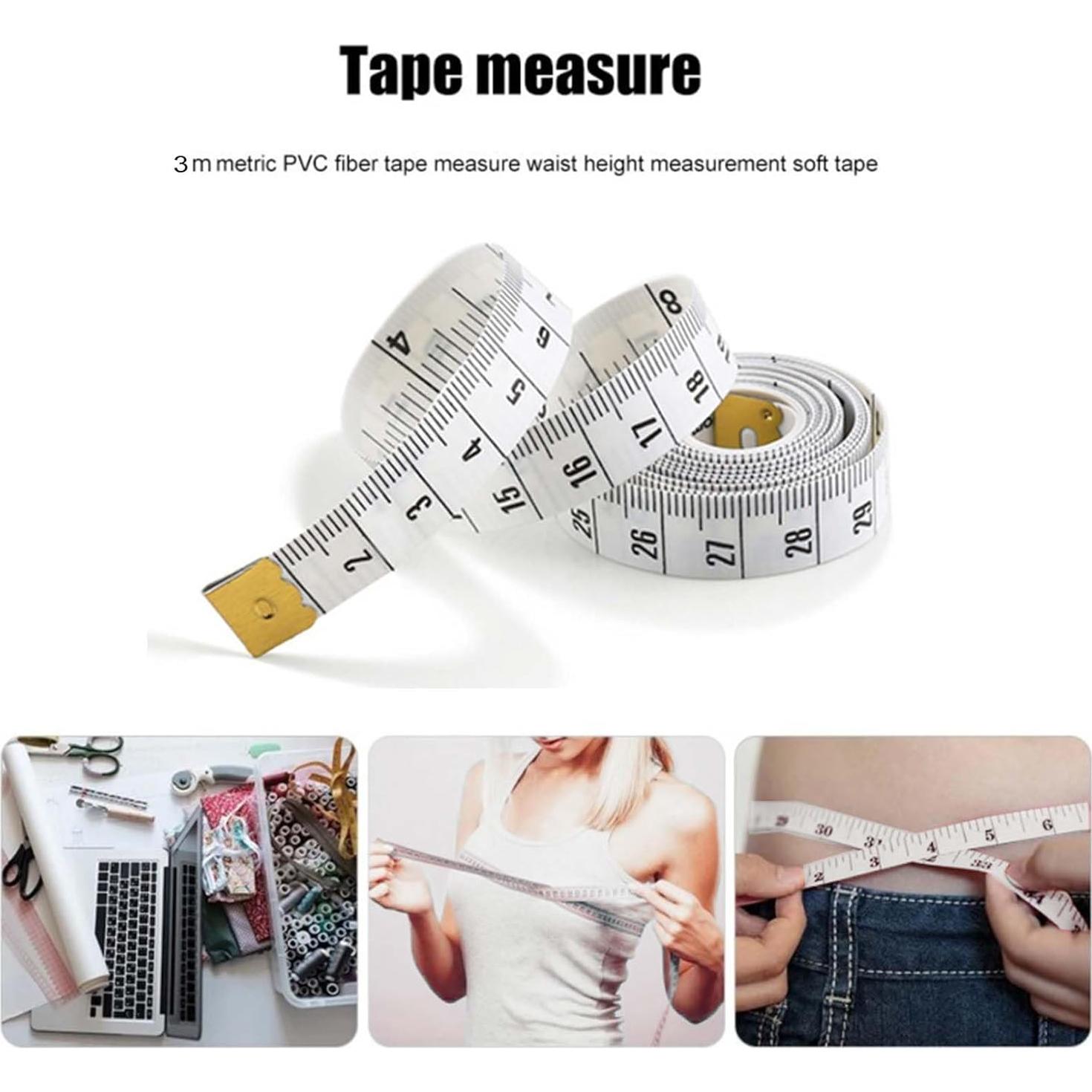 Cinta Métrica Doble Escala Oboteny 300 cm PVC Flexible 2 Pcs