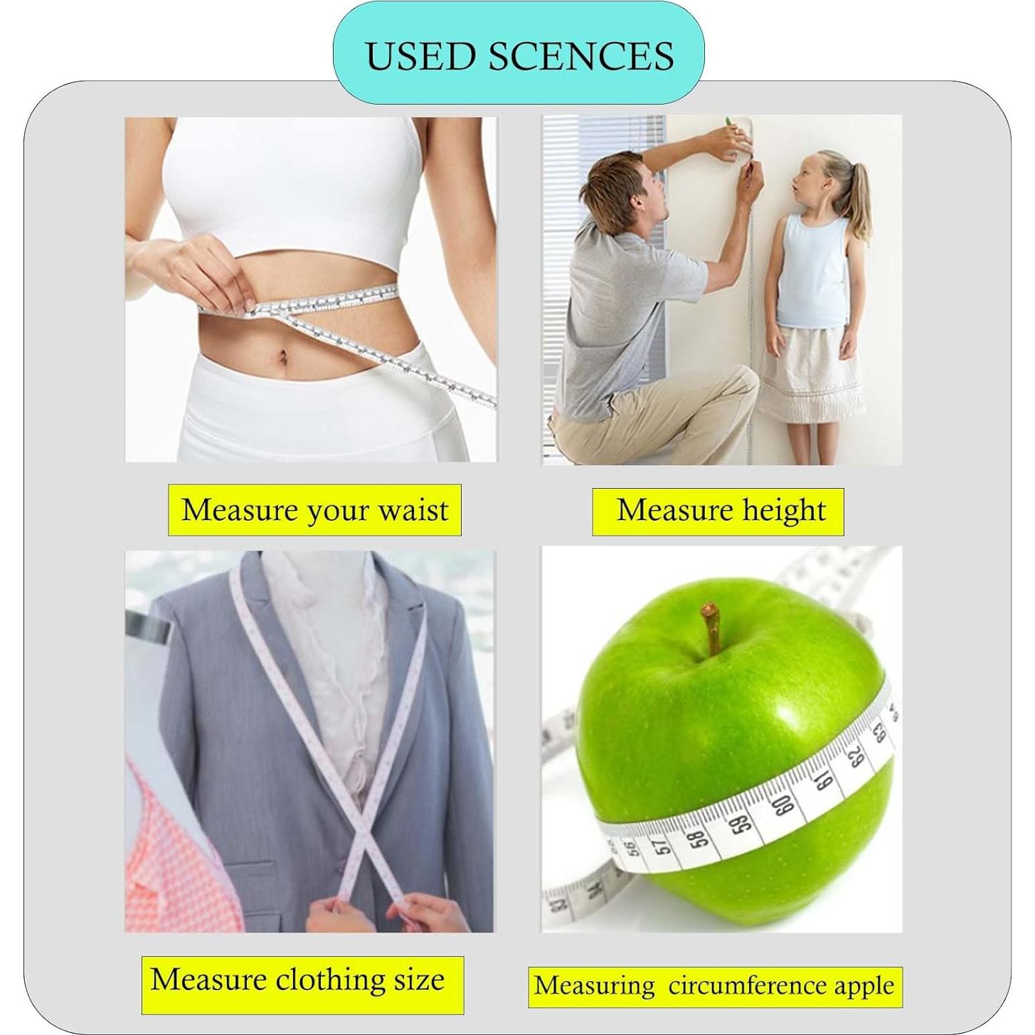 Cinta Métrica Doble Escala Oboteny 300 cm PVC Flexible 2 Pcs