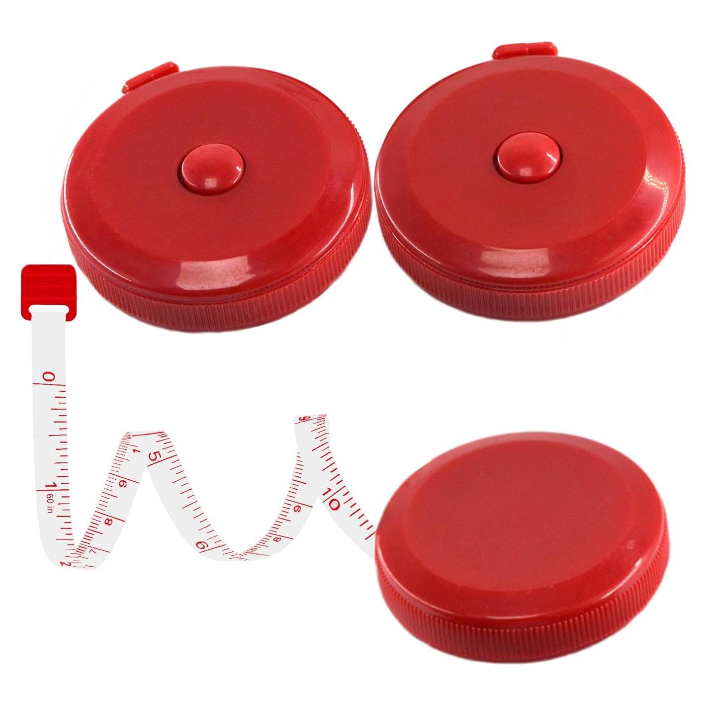 Cinta Métrica Retráctil de Tela HHKJ 150 cm Rojo