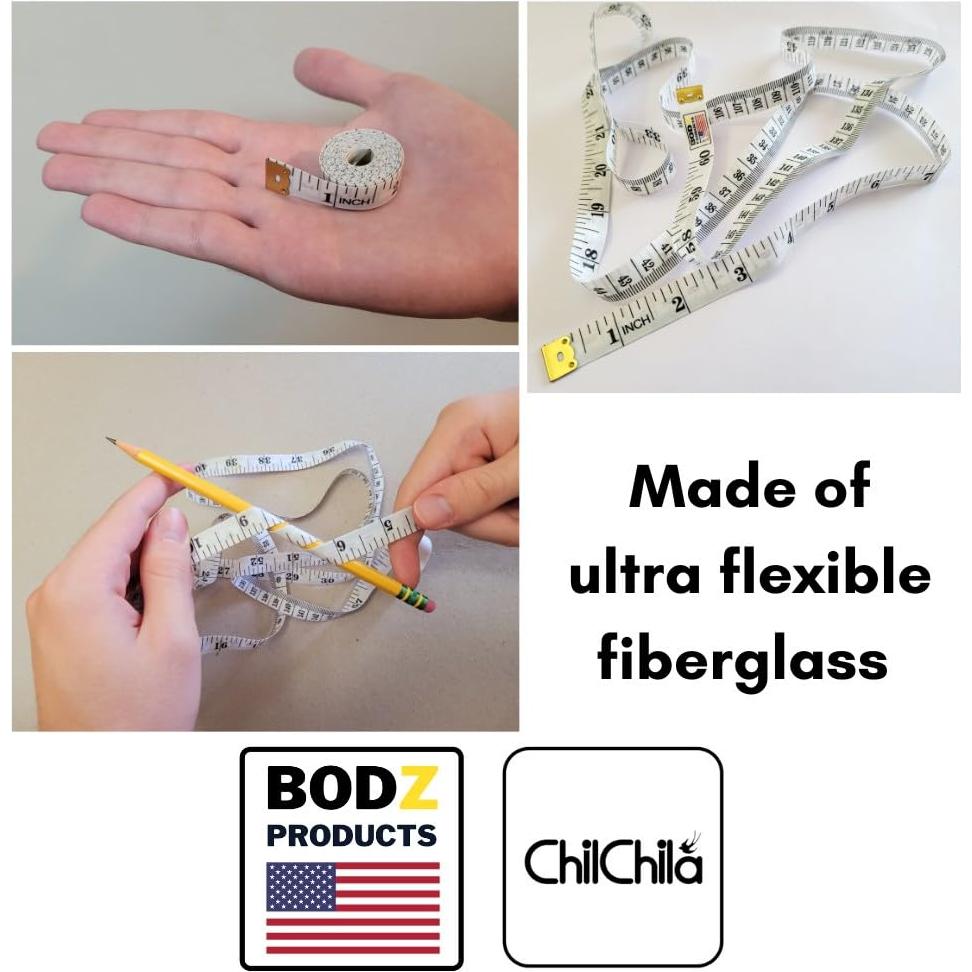 Cinta Métrica Corporal BODZ Ultra Flexible 150cm Doble Escala