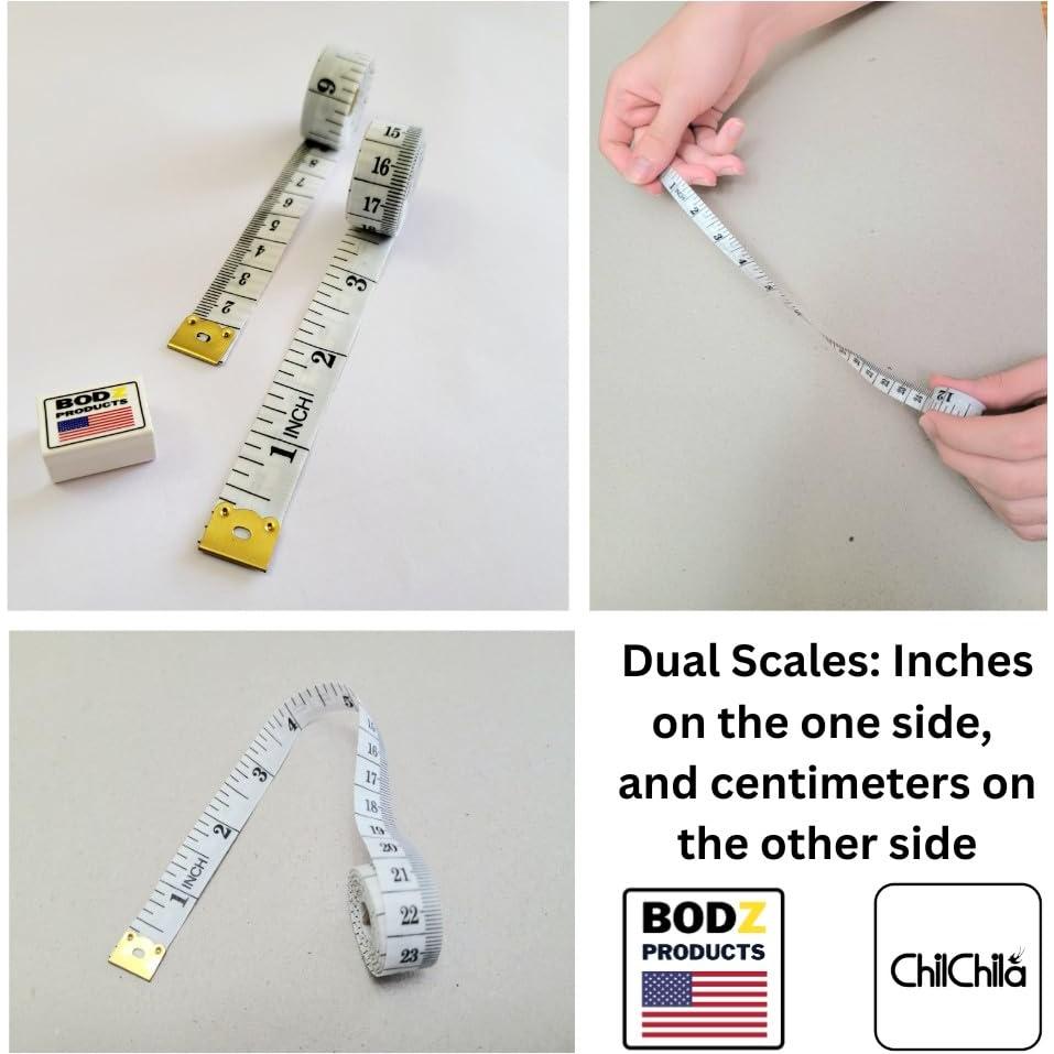 Cinta Métrica Corporal BODZ Ultra Flexible 150cm Doble Escala