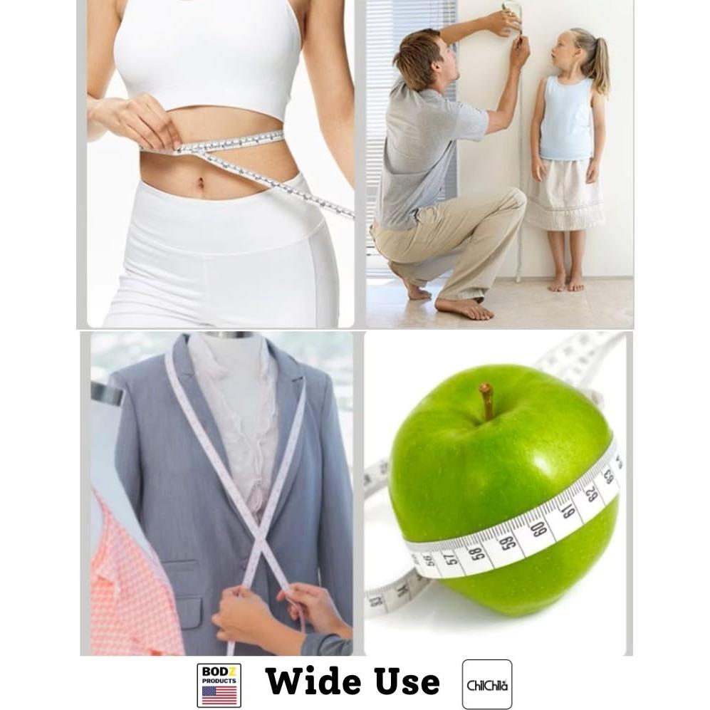 Cinta Métrica Corporal BODZ Ultra Flexible 150cm Doble Escala