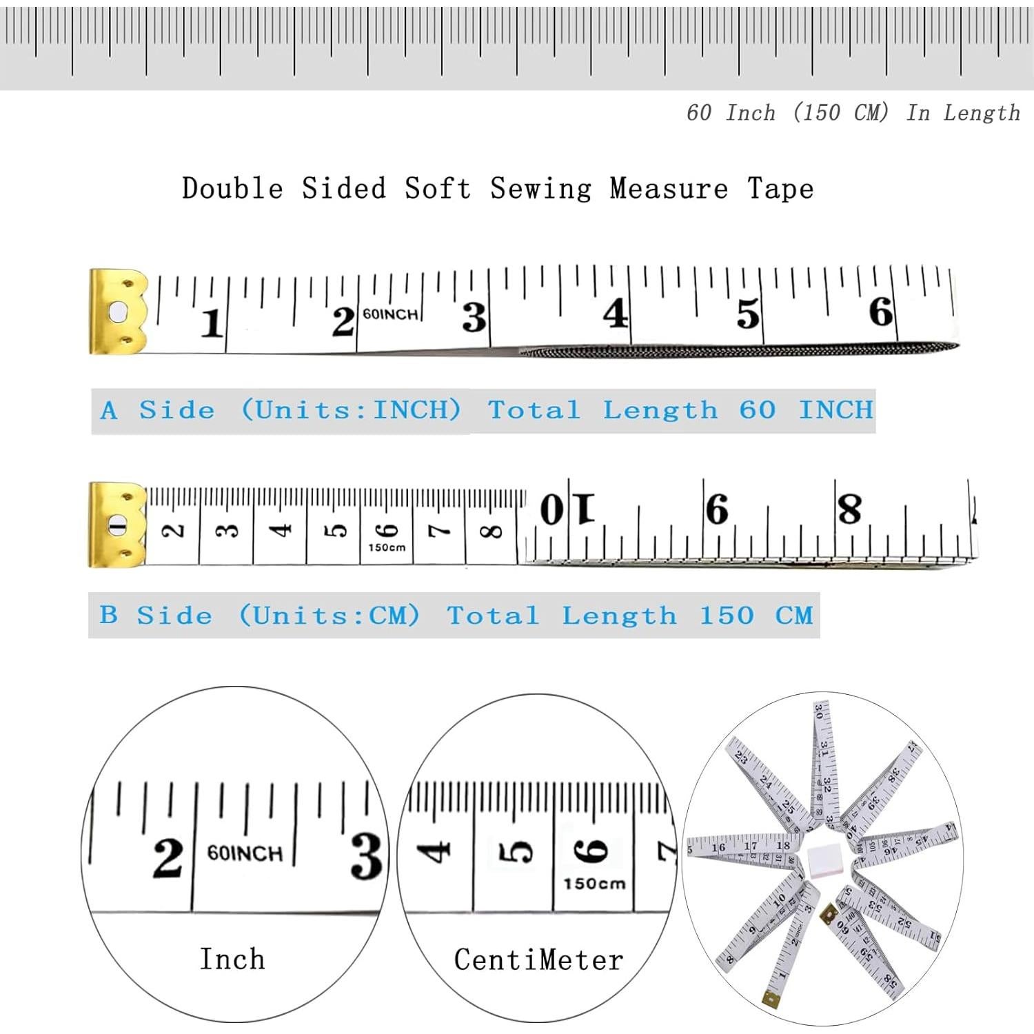 Cinta Métrica Suave HHKJ 150 cm Doble Escala Rojo y Blanco