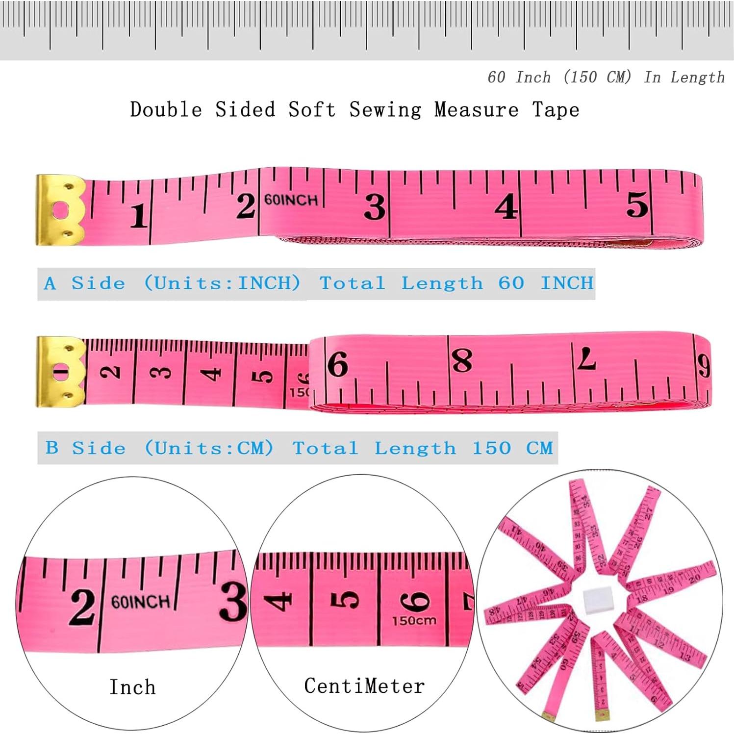 Cinta Métrica Suave HHKJ 150 cm Doble Escala Rojo y Blanco