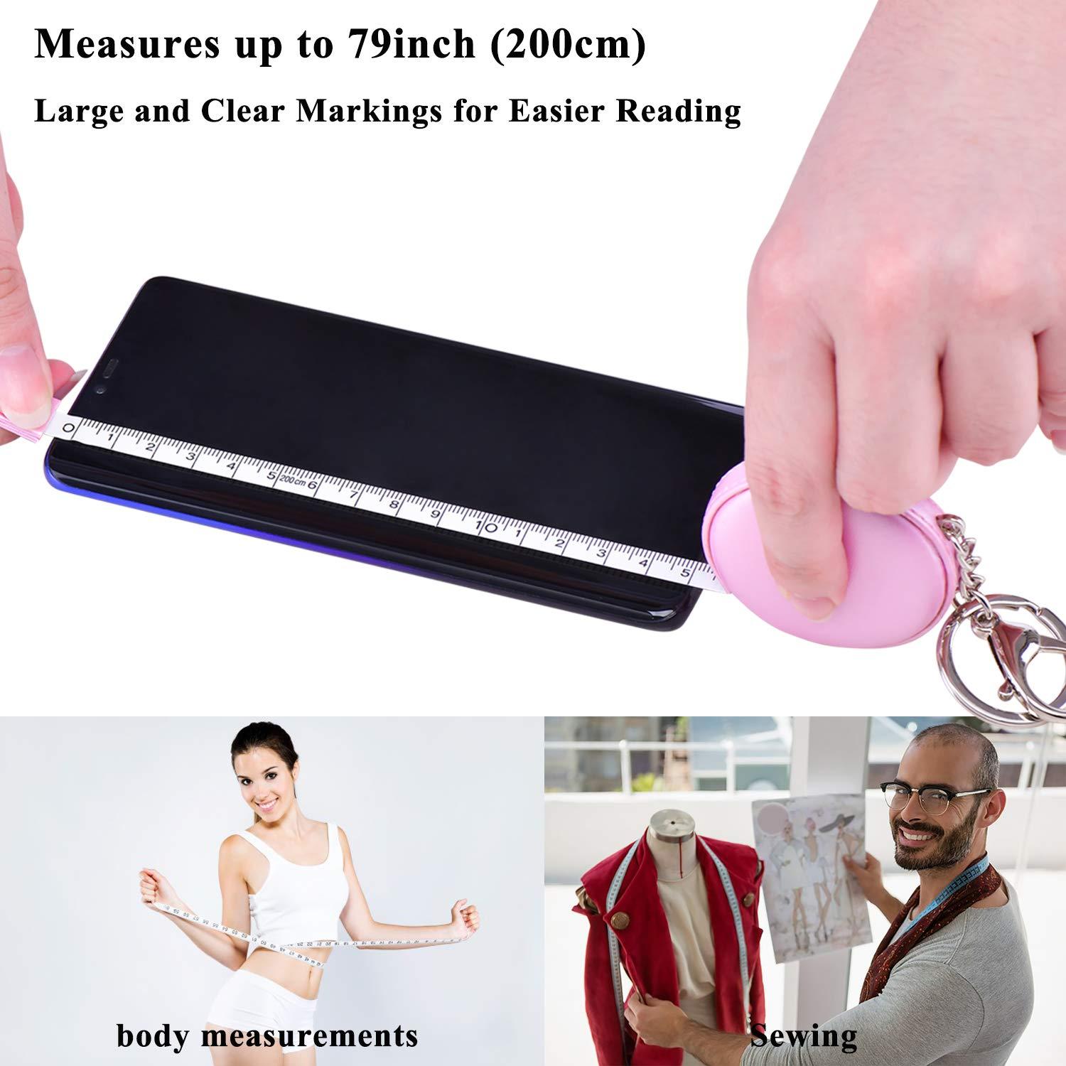 Paquete de 5 cintas métricas T-W-79 retráctiles 200cm y 150cm