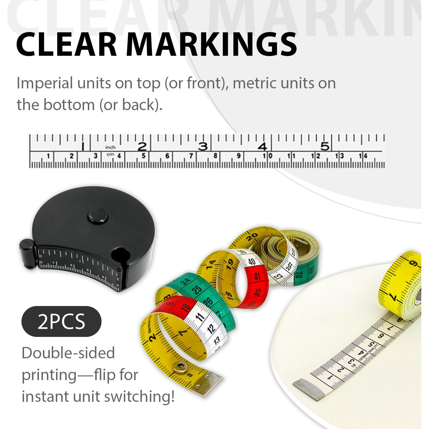 Cinta Métrica Retráctil Holyenten 150 cm Doble Escala Fitness