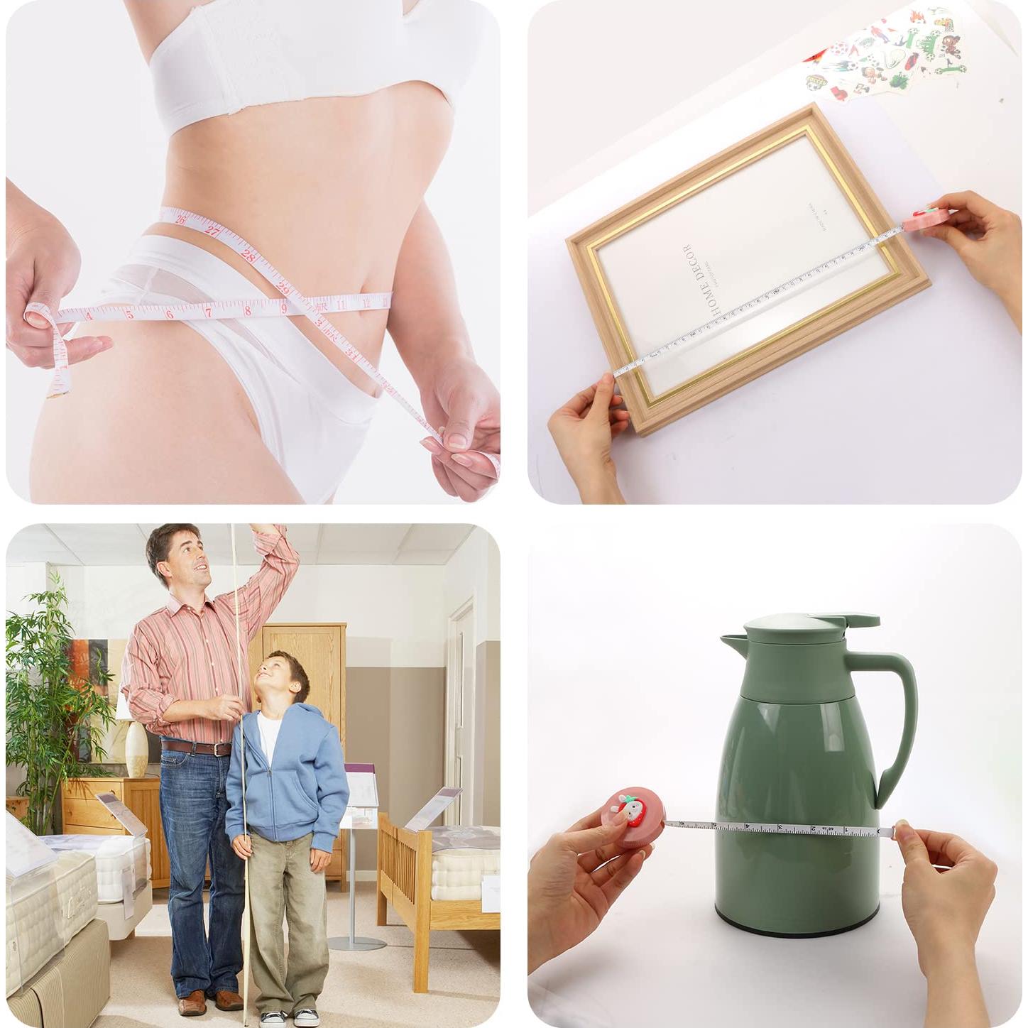 Paquete de 3 cintas métricas retráctiles UHOMENY 150 cm