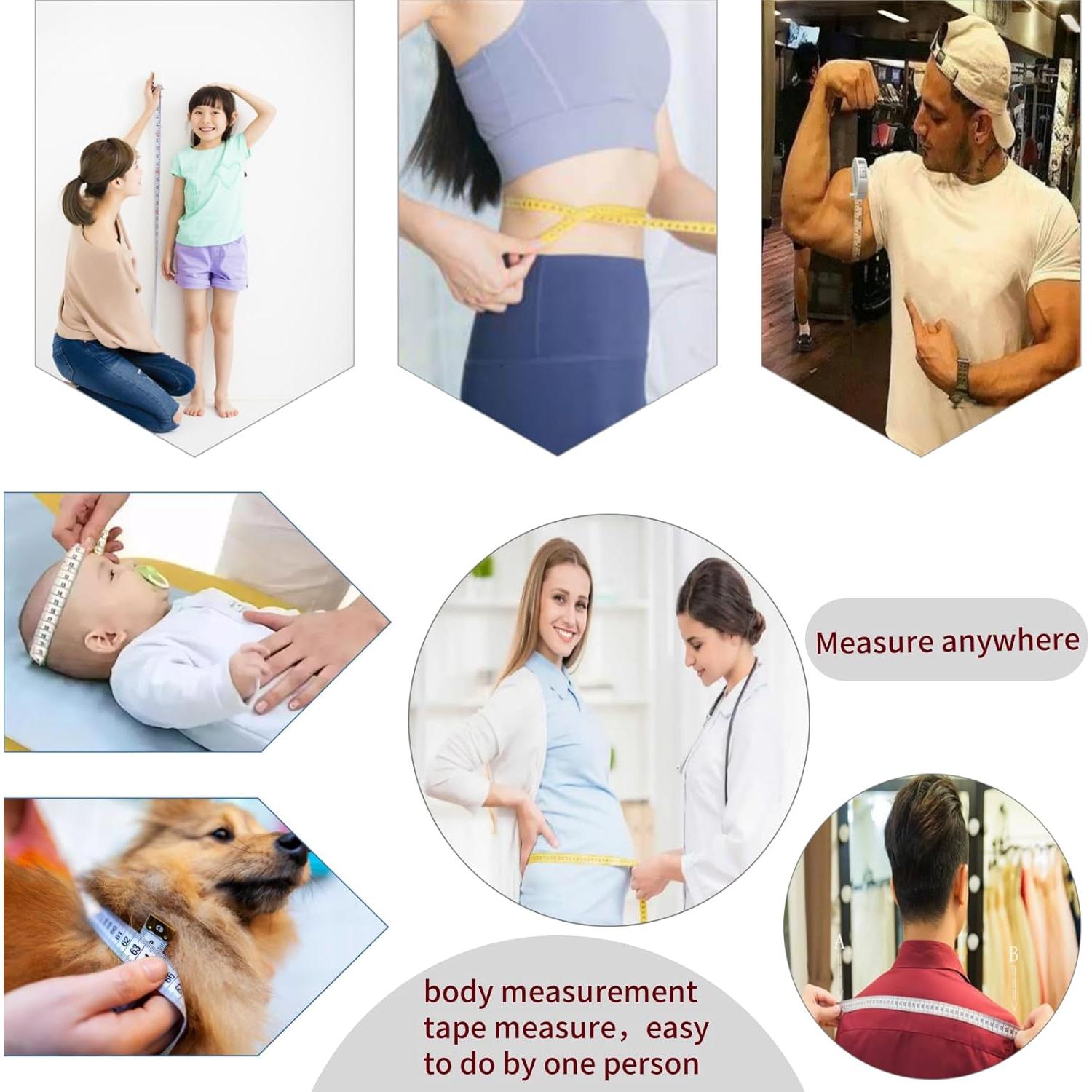 Cinta Métrica Corporal Wokaku 150cm con Ventana y Bloqueo