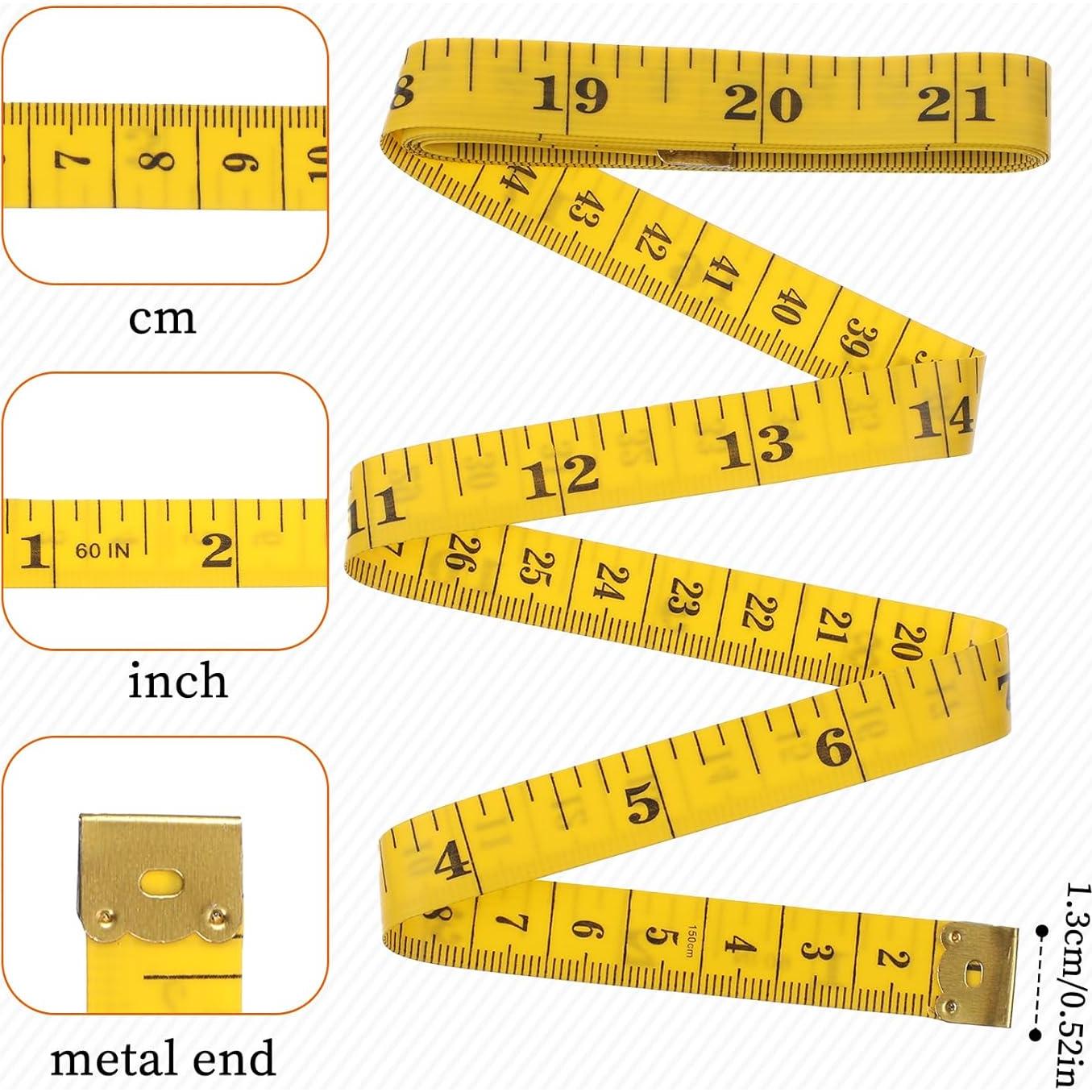 Paquete de 3 Cintas Métricas Ymapinc 150 cm Doble Cara Amarillo