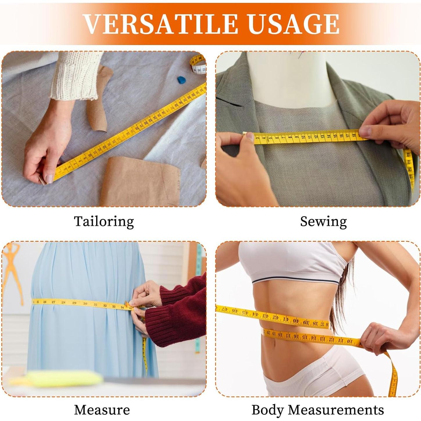 Paquete de 3 Cintas Métricas Ymapinc 150 cm Doble Cara Amarillo