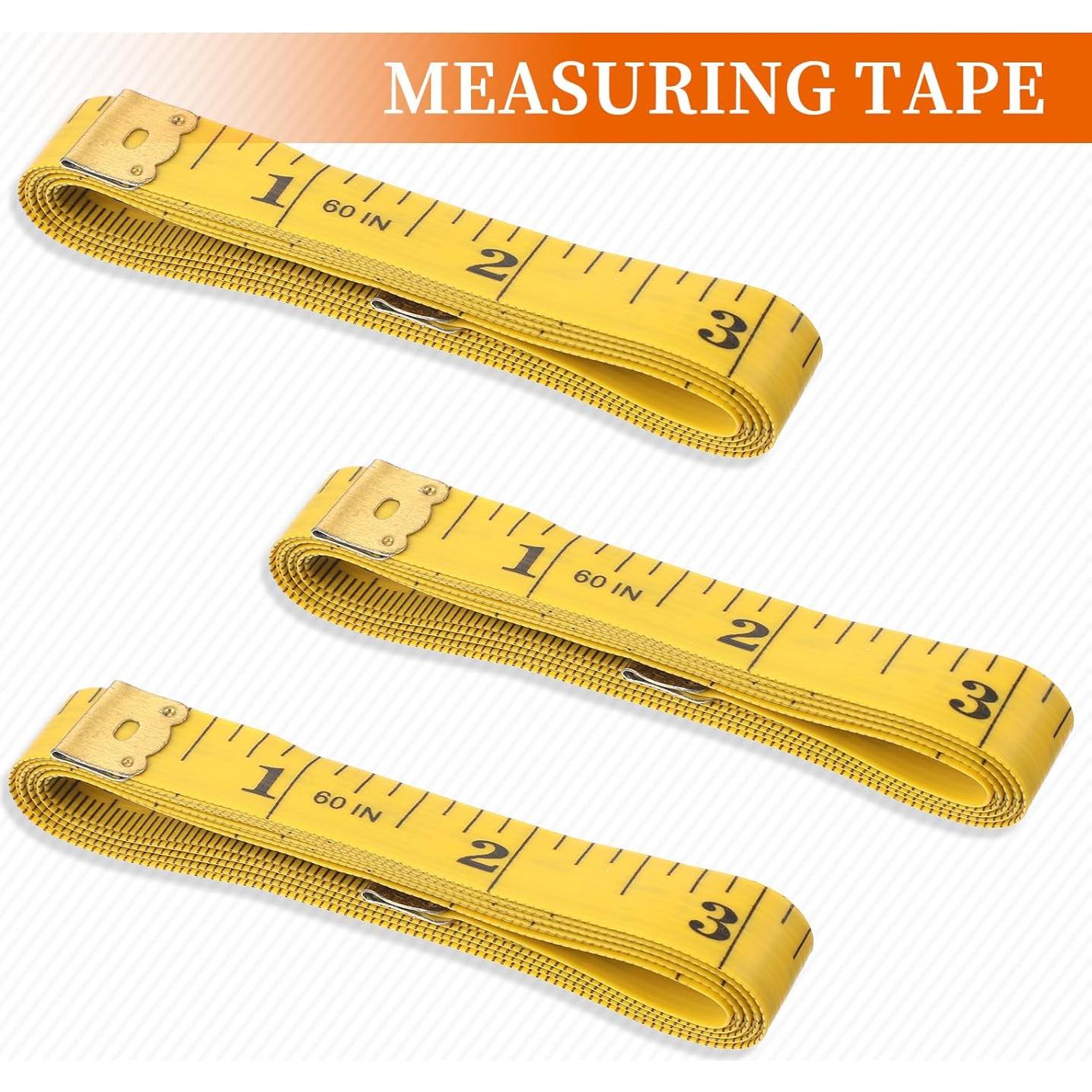 Paquete de 3 Cintas Métricas Ymapinc 150 cm Doble Cara Amarillo