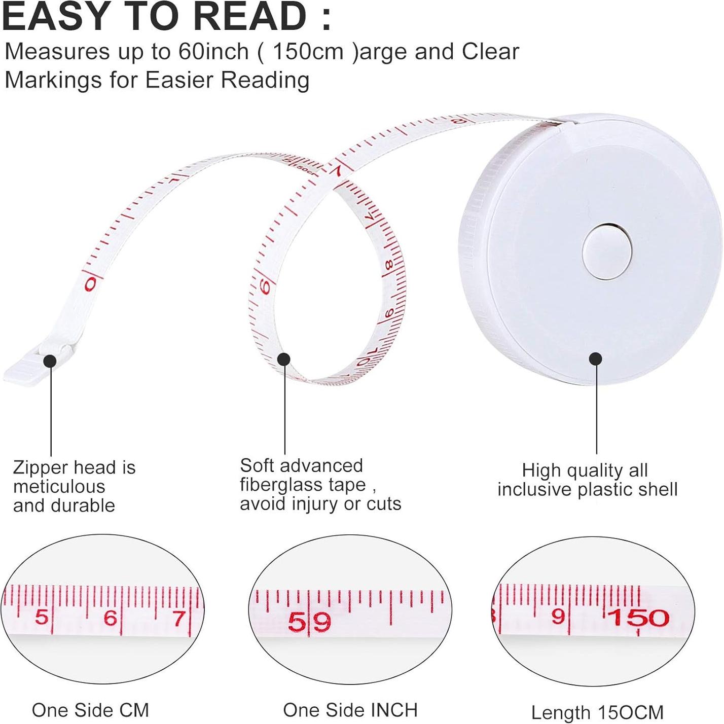 Cinta Métrica Retráctil Suave E ELAINFIA 1.5M Paquete de 12