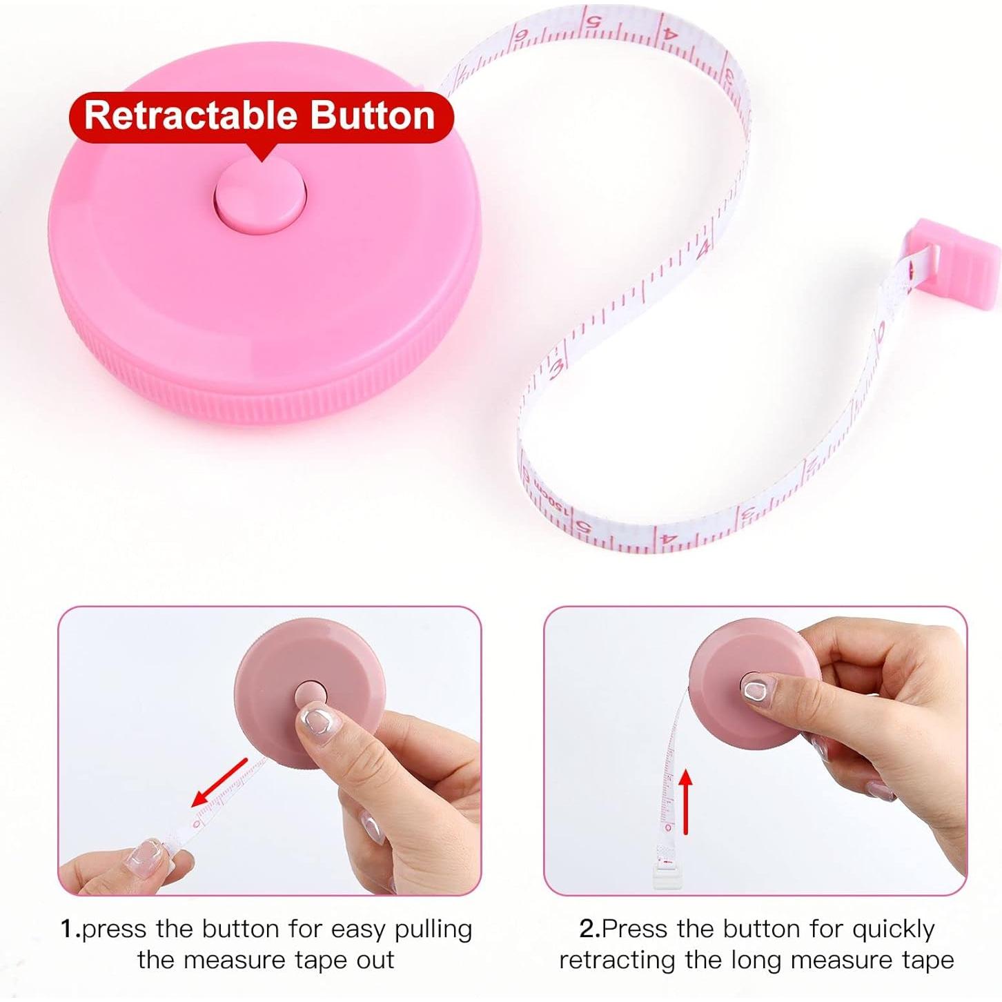 Cinta Métrica Retráctil ASTARON 4 Pcs 1.5 m para Sastrería