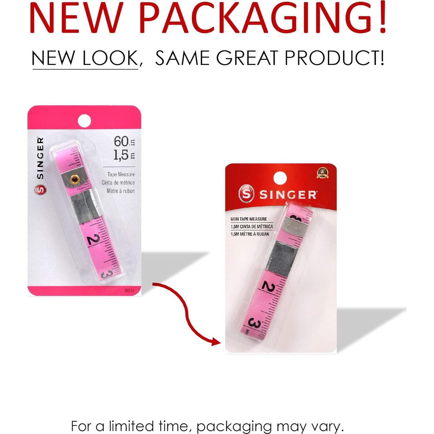 Cinta Métrica SINGER Rosa 3-Pack 1.52m Doble Cara