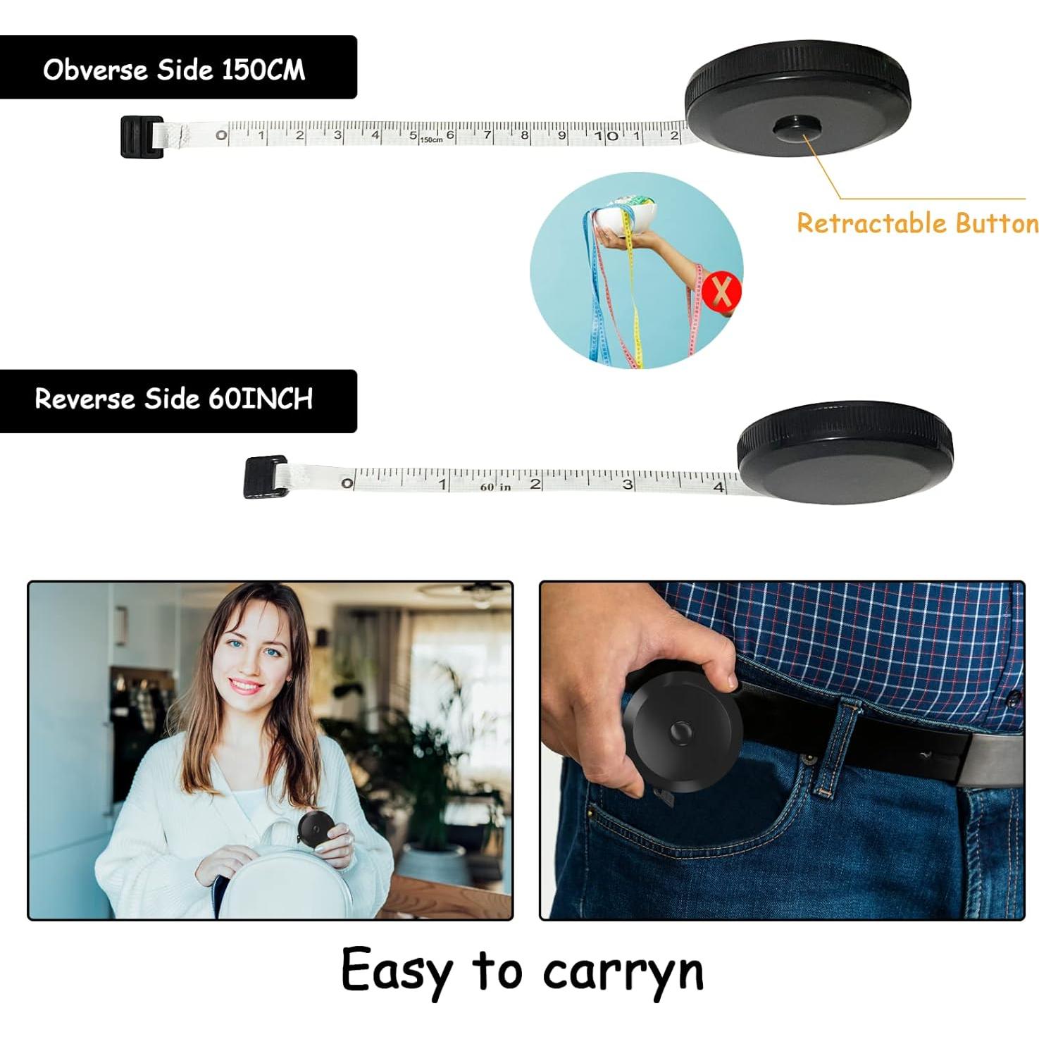 Cinta Métrica Retráctil Ritzy-US 30 Piezas 152.4 cm Negra