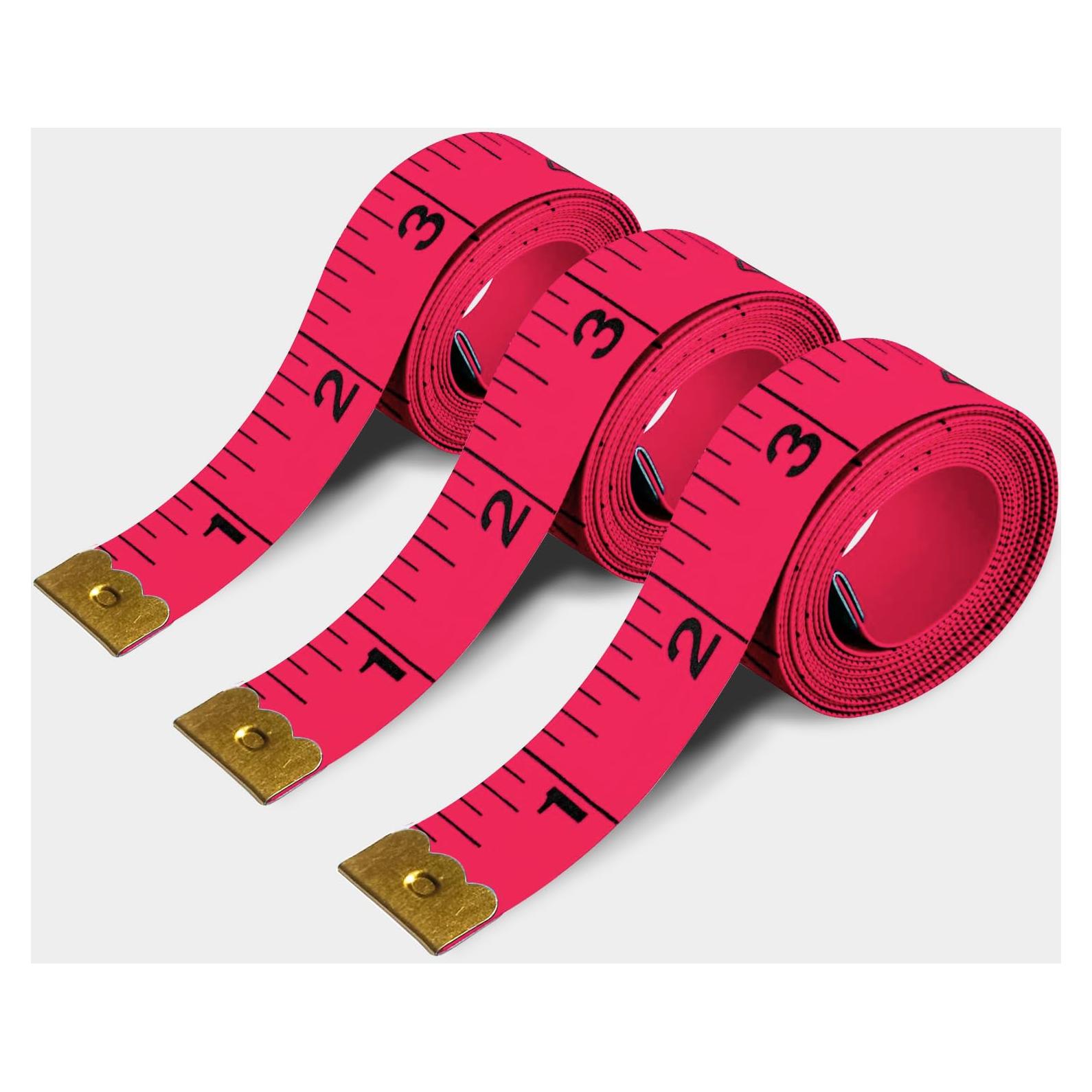 Cinta Métrica Doble Escala MYGBBKITDEC 150 cm Rosa 3 Paquete