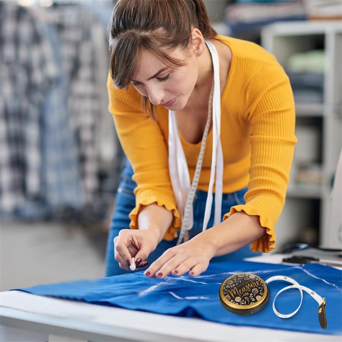 Cinta Métrica Retráctil Doble Cara YJWZWE 150cm 2 Piezas Negra