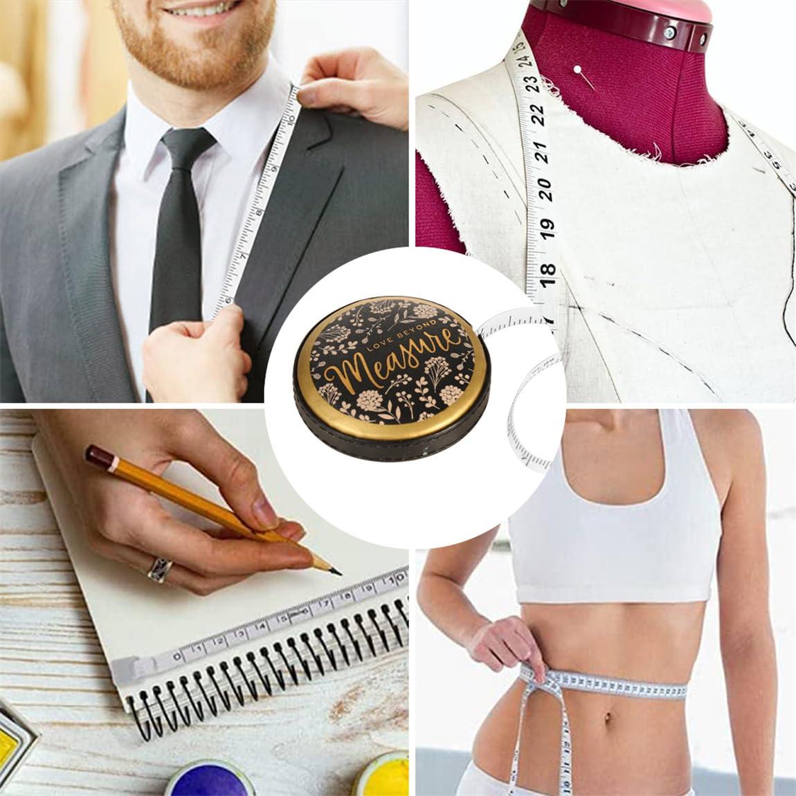 Cinta Métrica Retráctil Doble Cara YJWZWE 150cm 2 Piezas Negra