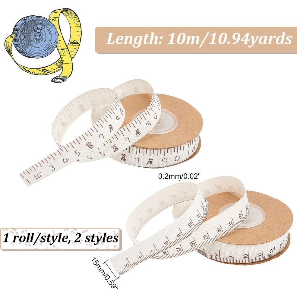 Cinta Métrica de Algodón PH PandaHall 10m 2 Estilos para Coser