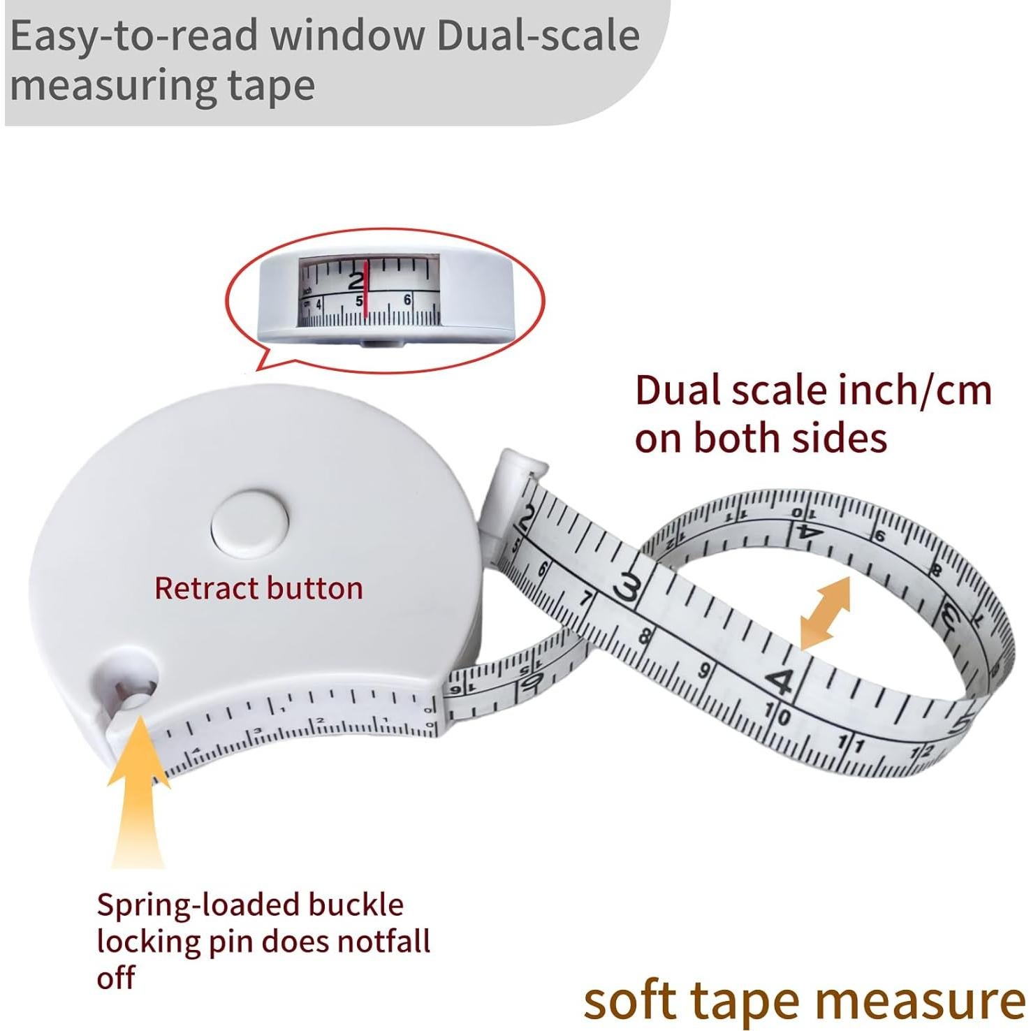 Cinta Métrica Ergonómica OIyaku 150 cm Doble Escala Fitness