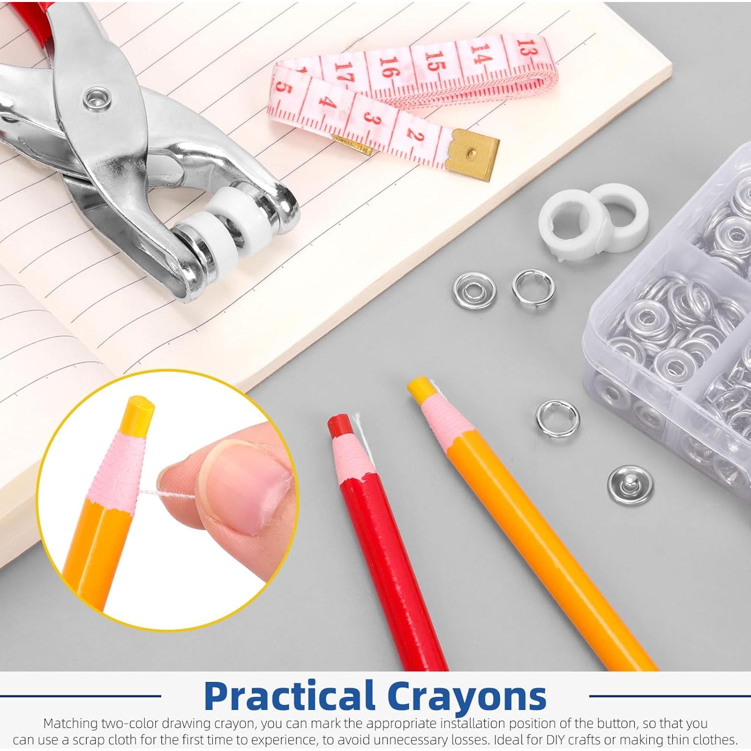 Kit de Botones de Presión de Metal Glarks 407pcs con Herramienta