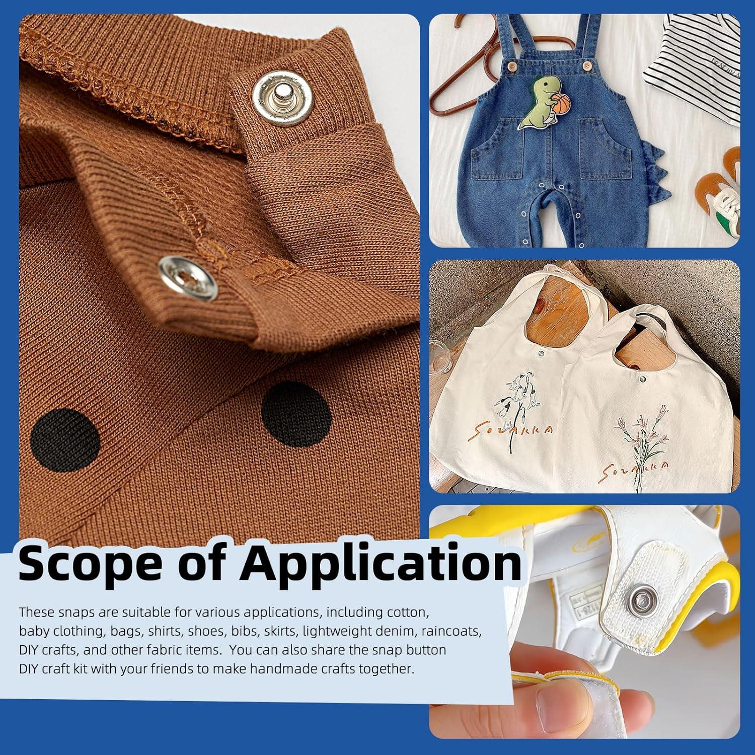 Kit de Botones de Presión de Metal Glarks 407pcs con Herramienta