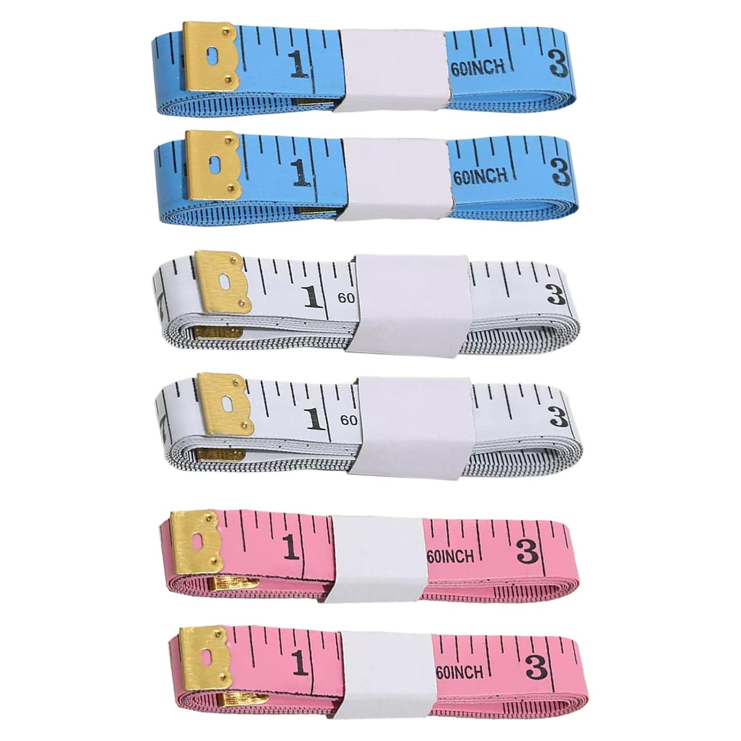 Cinta Métrica Suave Zilotusnte 150cm Doble Escala Rosa Azul Blanca