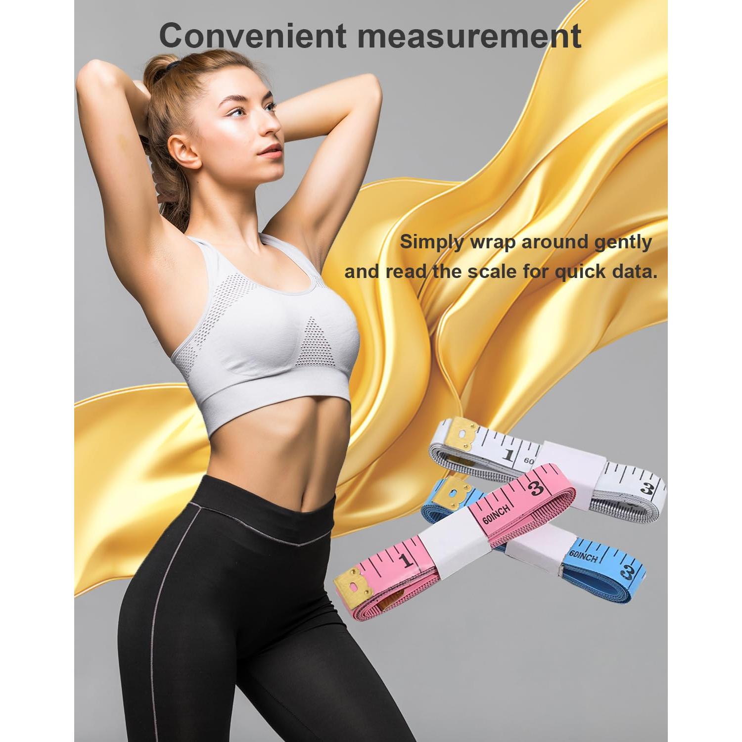 Cinta Métrica Suave Zilotusnte 150cm Doble Escala Rosa Azul Blanca