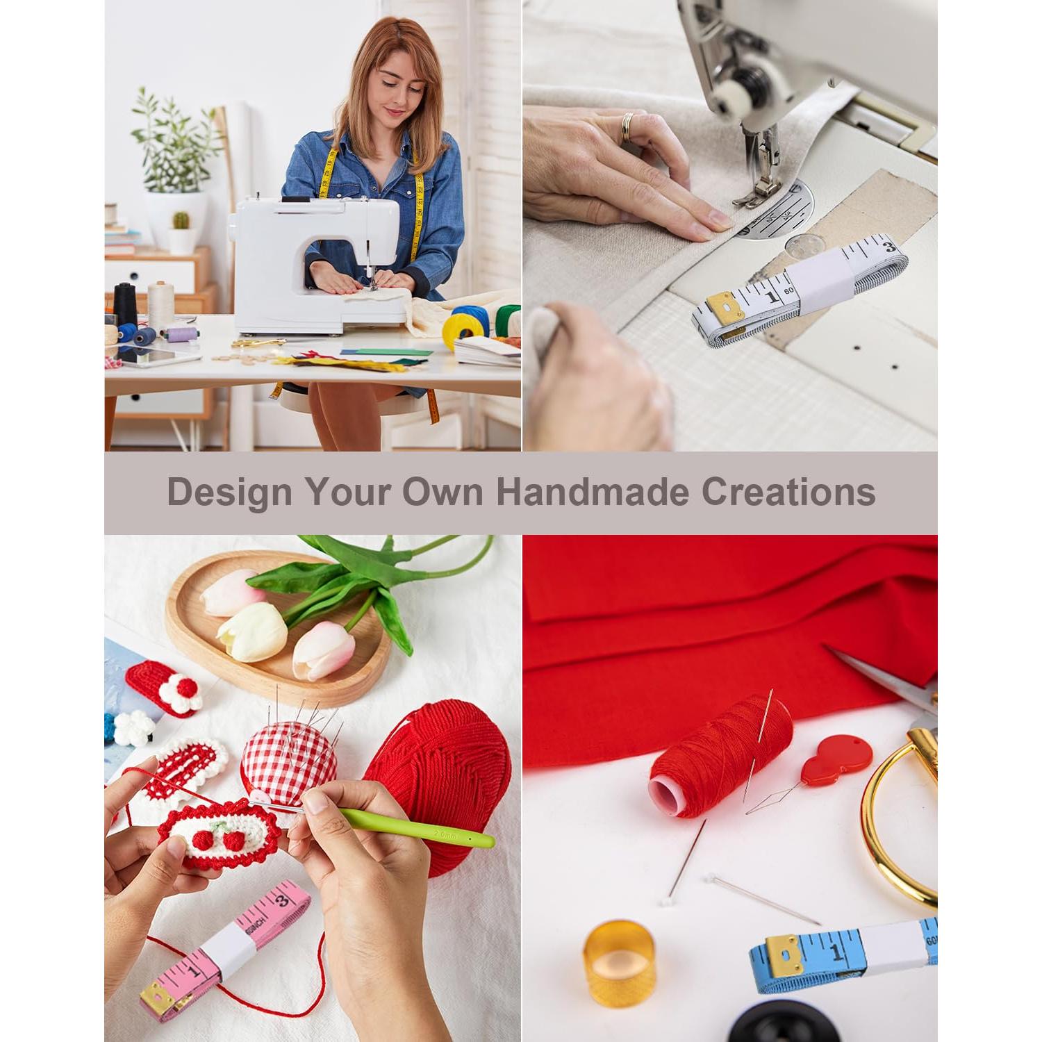 Cinta Métrica Suave Zilotusnte 150cm Doble Escala Rosa Azul Blanca