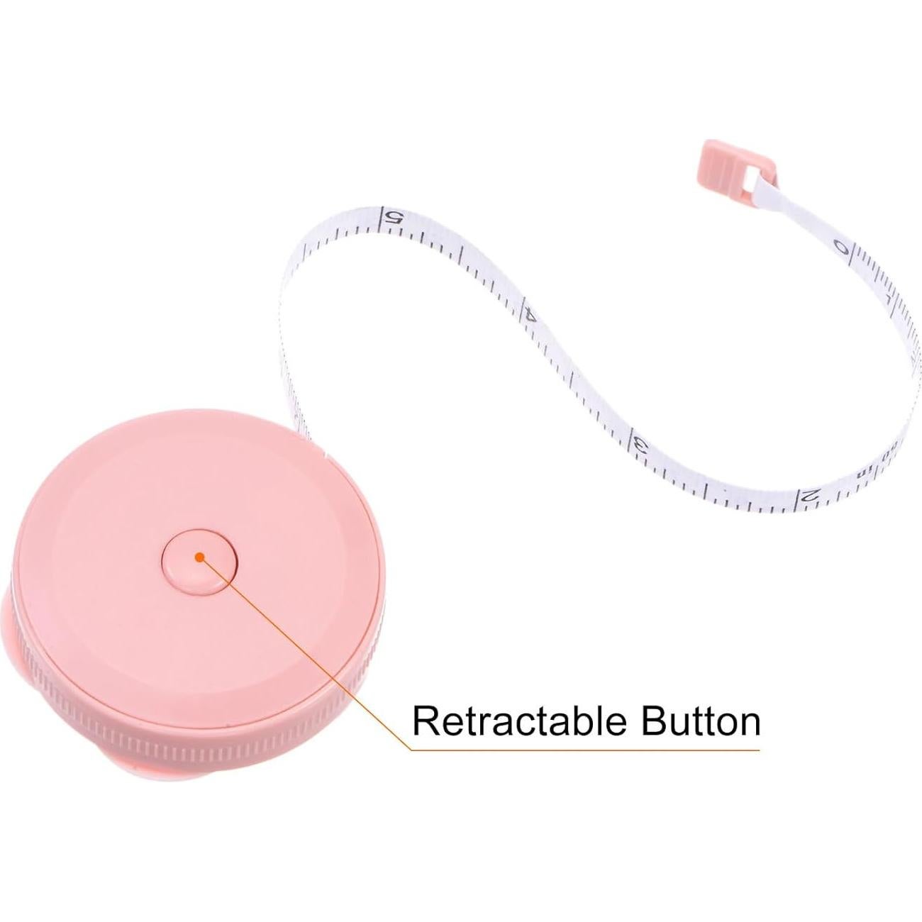 Cinta Métrica Retráctil HARFINGTON 150cm Doble Cara Rosa