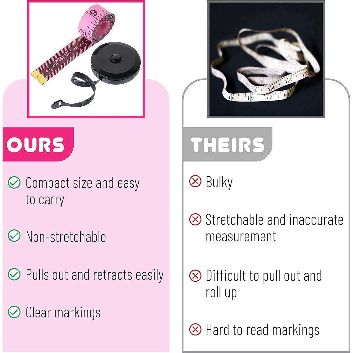 Cinta Métrica Suave y Retráctil Mr. Pen 150 cm 2 Piezas