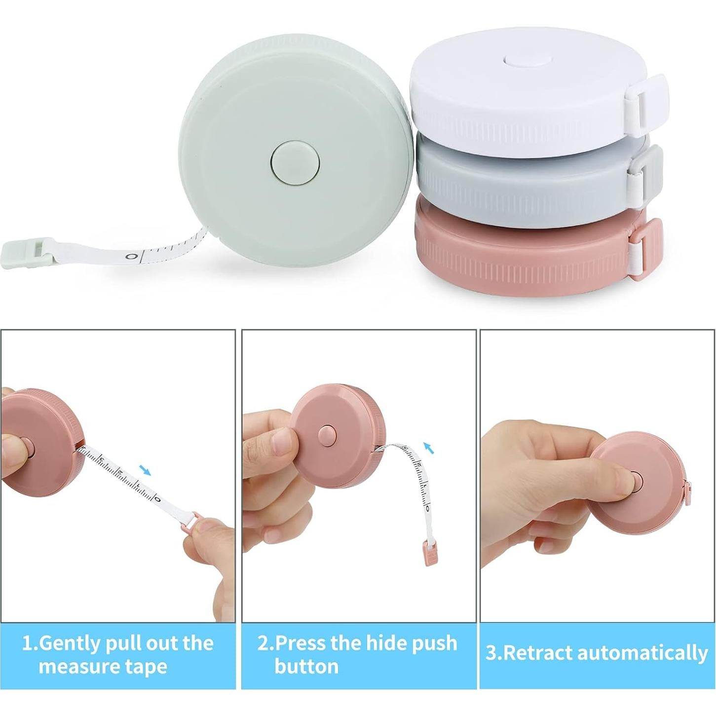 Cinta Métrica Retráctil Suave 1.5M PVC Doble Escala Cuskena