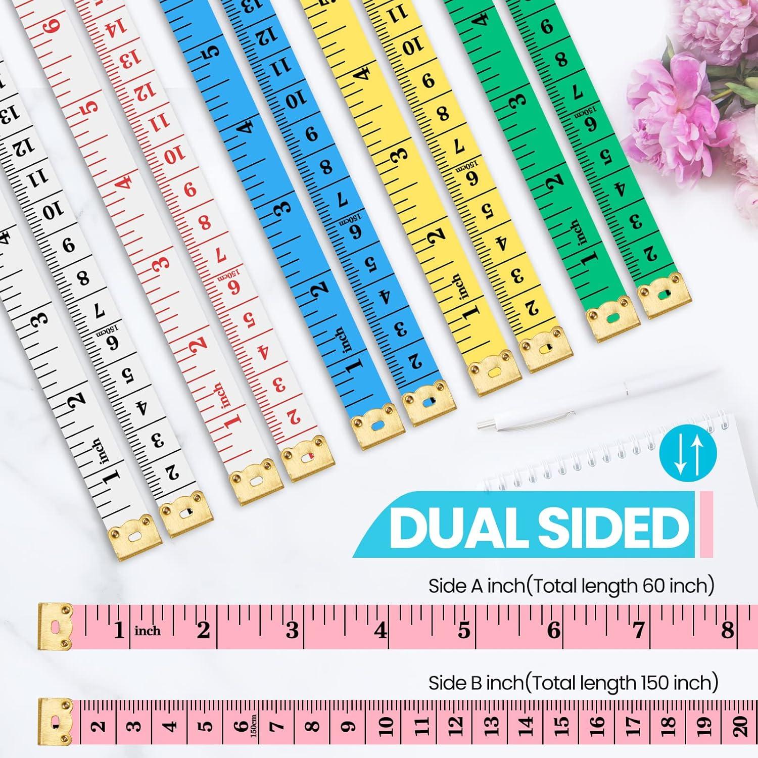 60 Piezas Cinta Métrica Retráctil Yunsailing 150 cm Doble Escala