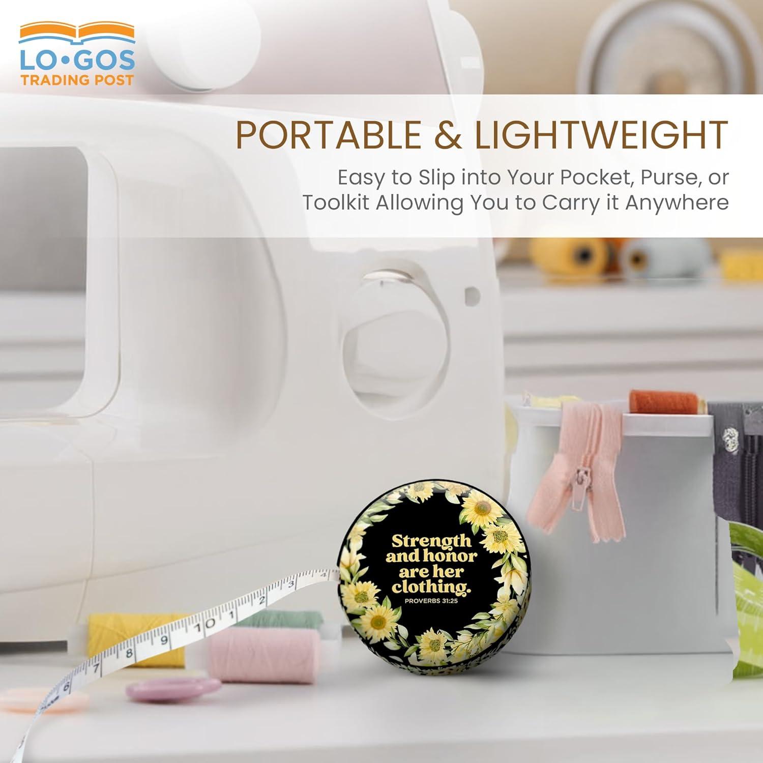 Cinta Métrica Retráctil 150 cm Árbol de Vida Proverbios 31:25