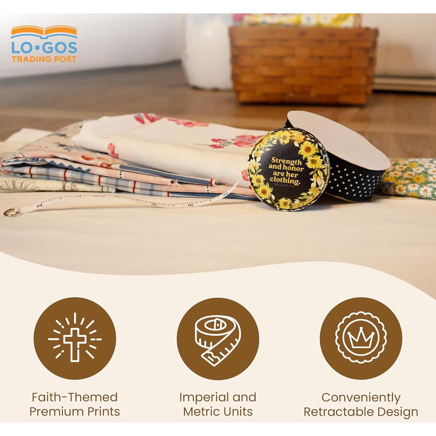 Cinta Métrica Retráctil 150 cm Árbol de Vida Proverbios 31:25