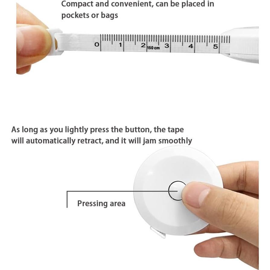 Cinta Métrica Retráctil DWYGZSTR 150 cm Doble Escala 2 Pcs