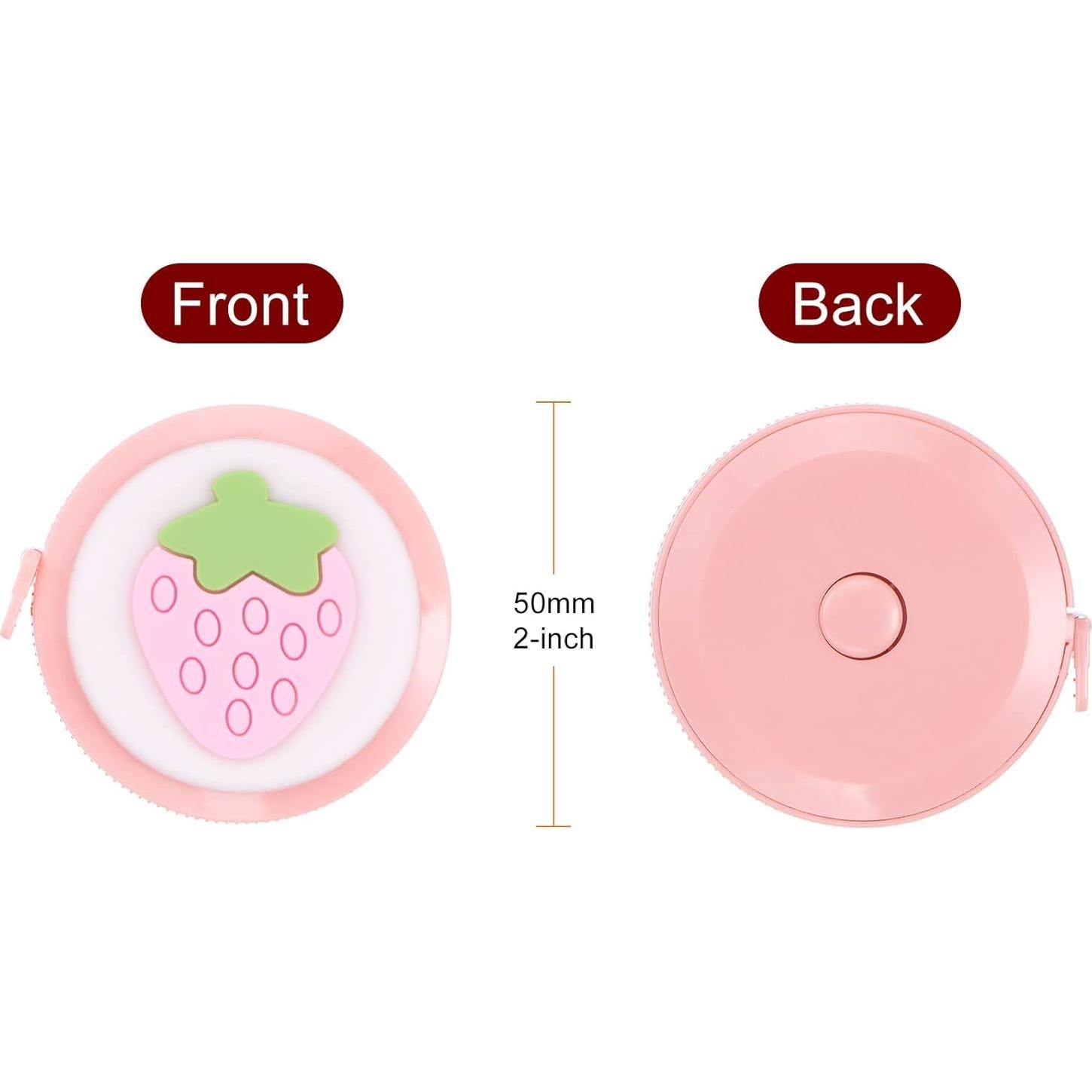 Cinta Métrica Retráctil HARFINGTON 1.5m Doble Cara Fruta Rosa