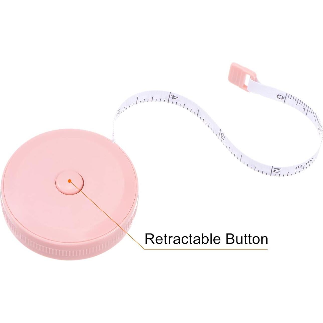 Cinta Métrica Retráctil HARFINGTON 1.5m Doble Cara Fruta Rosa