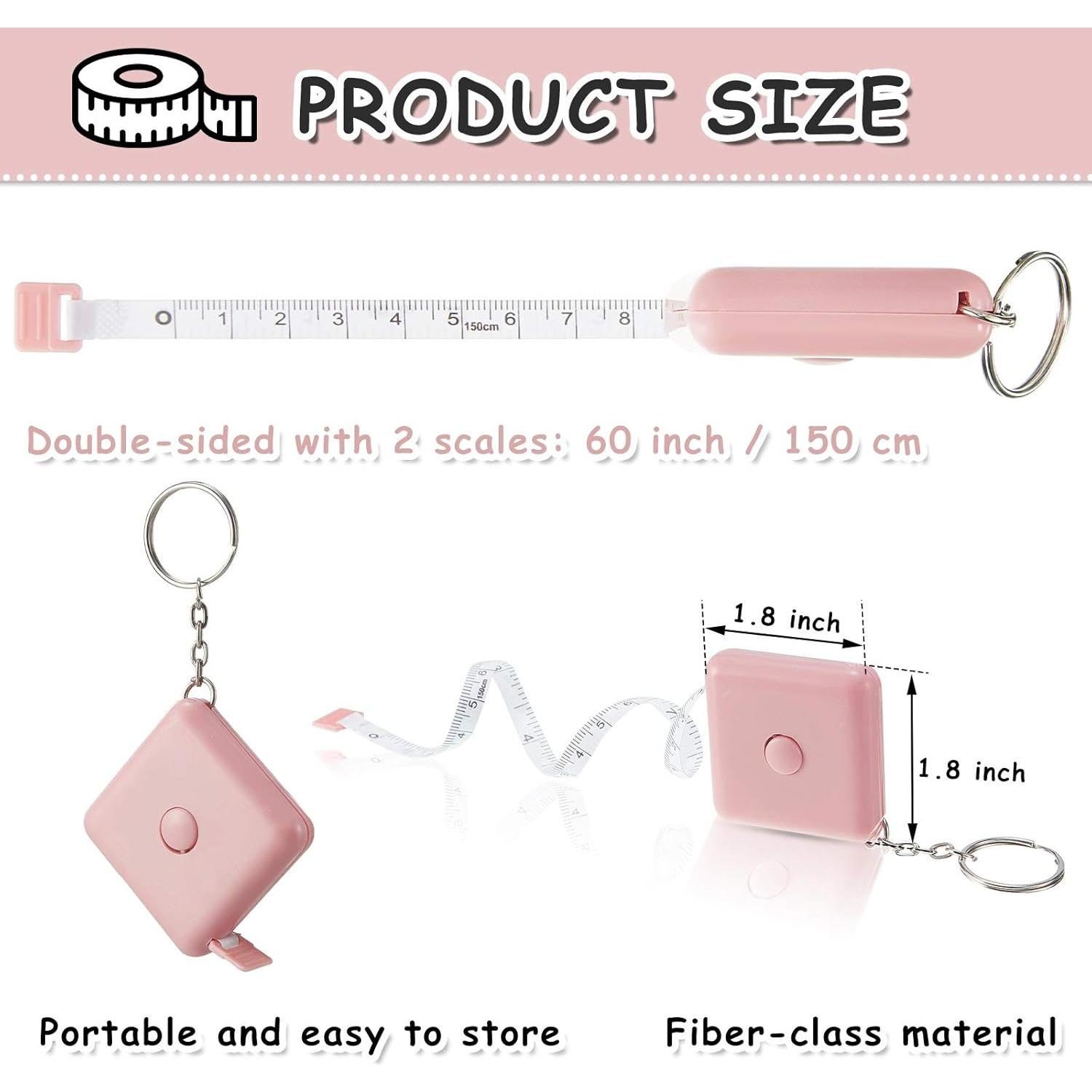 Cinta Métrica Retráctil Weewooday 6 Piezas 150 cm Multicolor