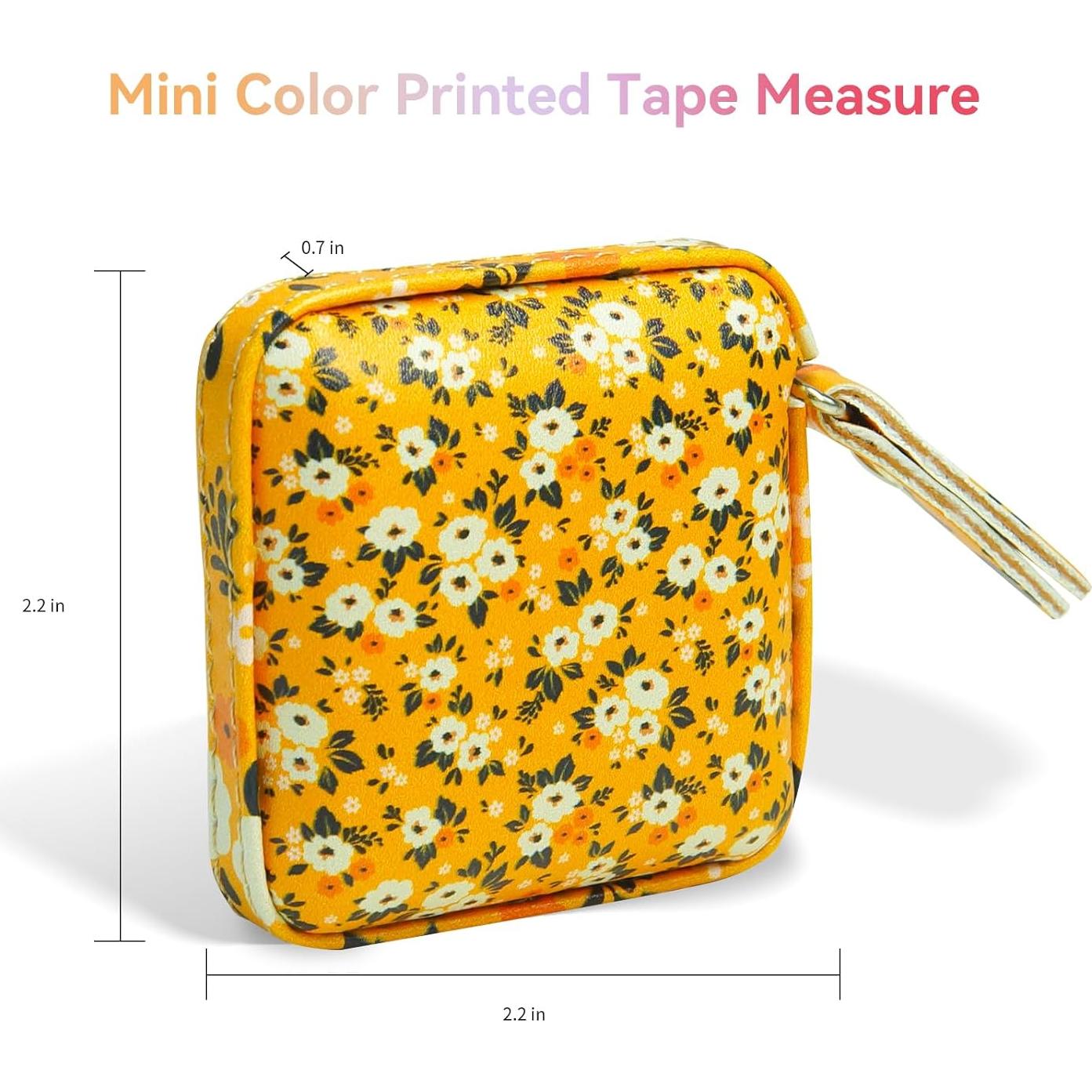 Cinta Métrica Retráctil Aaymoous 1.7m Diseño Floral Amarillo