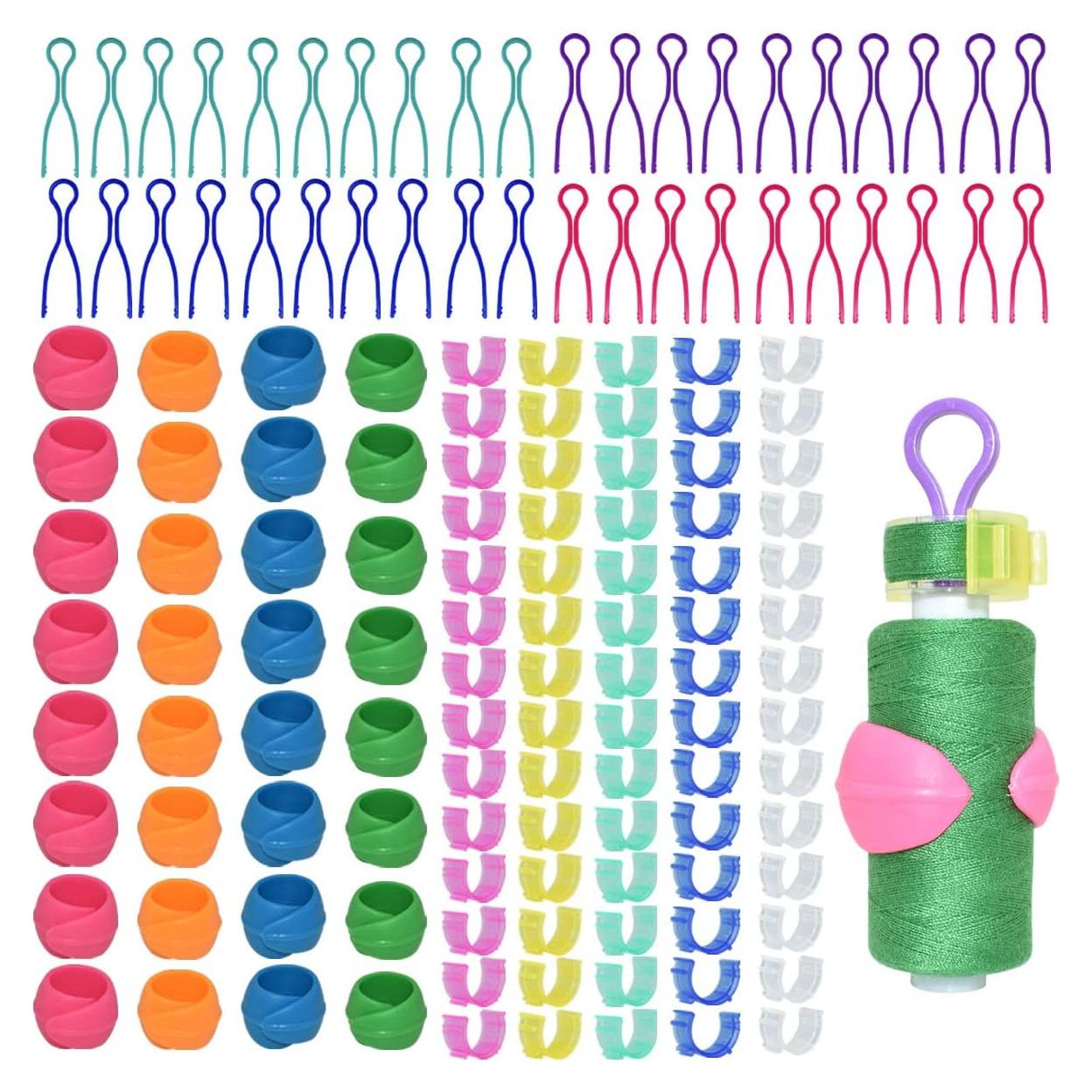 142 Piezas Clips Organizadores de Hilo Renashed - Silicona y Plástico
